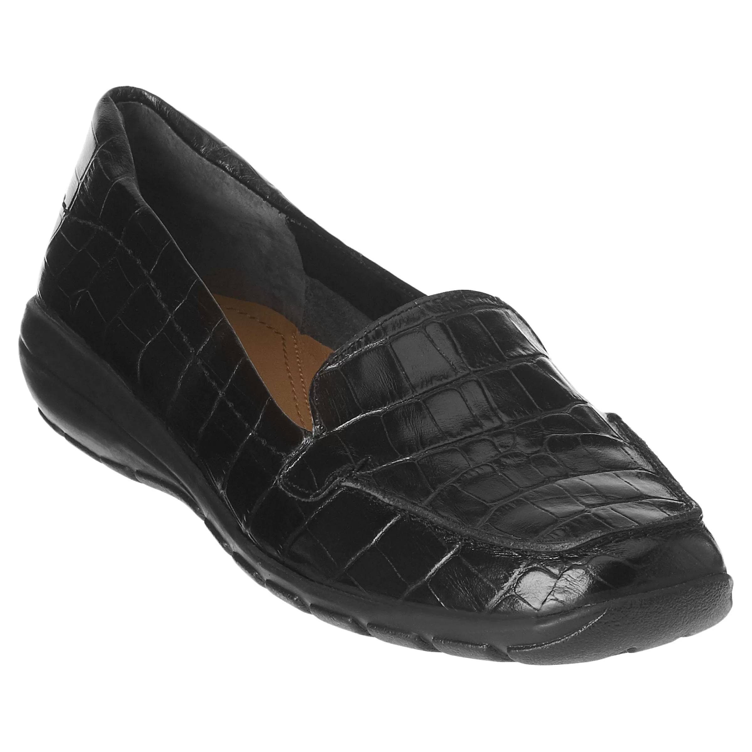 eFlex | eFlex-Easy Spirit Abide Croco Print Casual Flats Black Croco Print