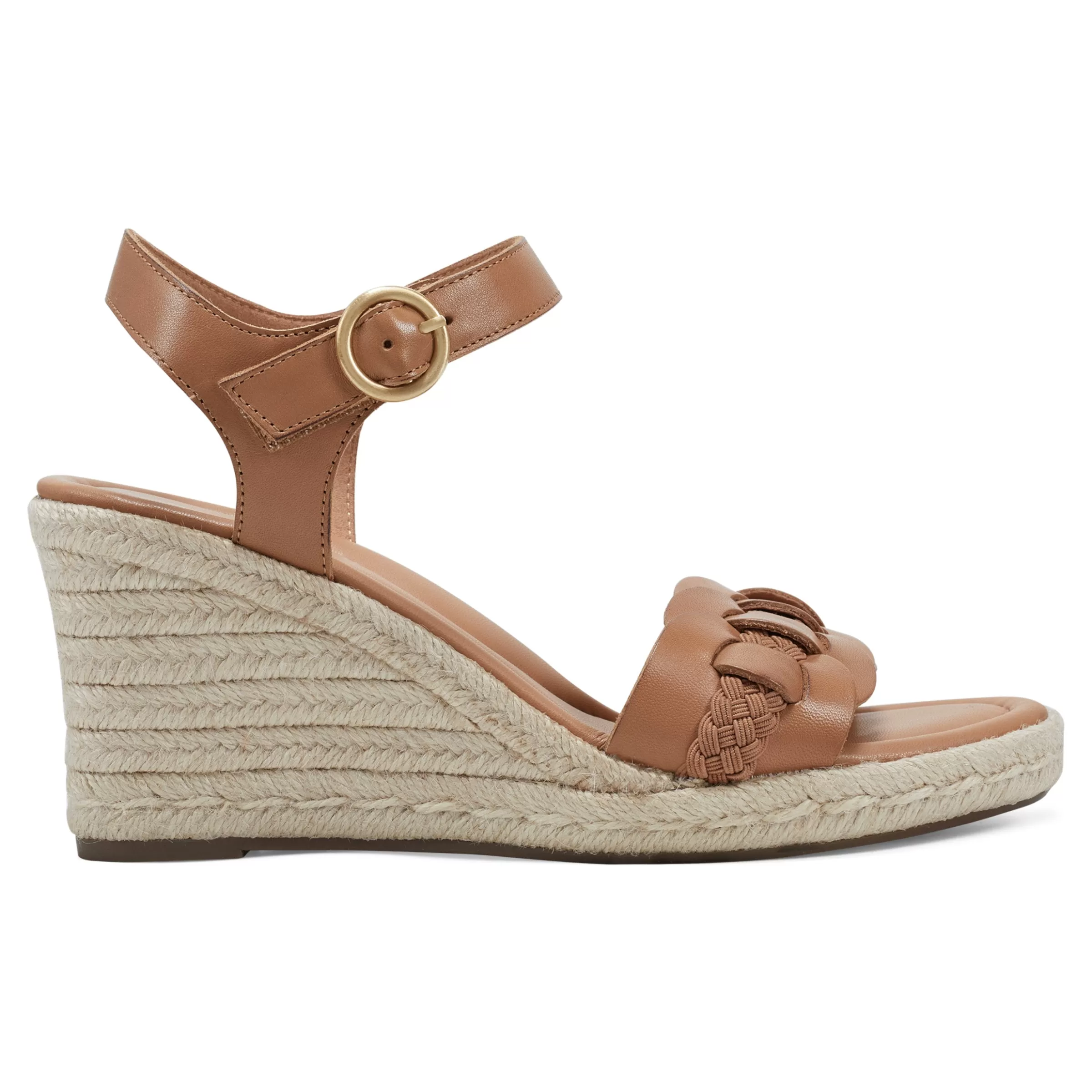 Dress | Sandals-Easy Spirit Aisha Espadrille Wedge Sandals Almond Brown