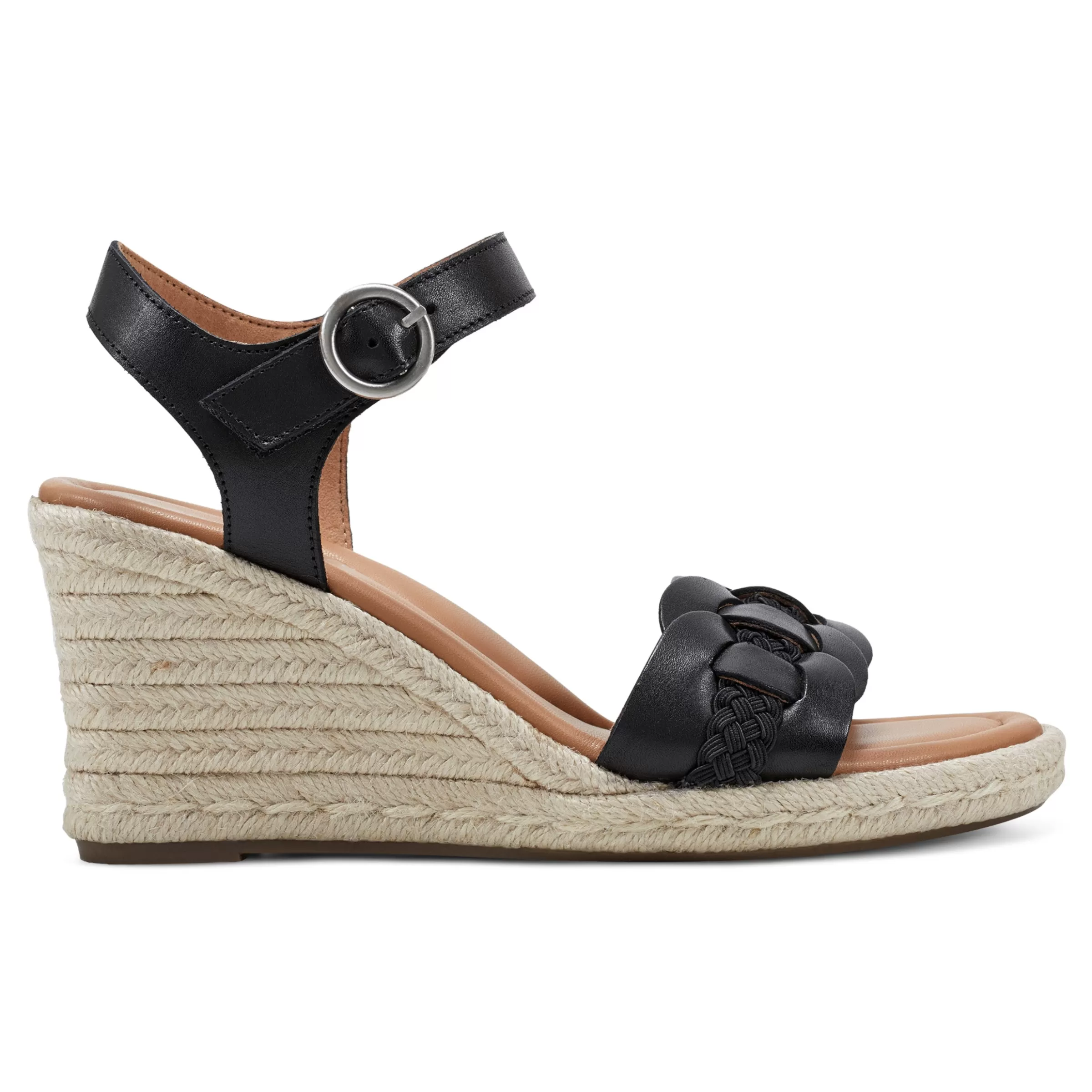 Dress | Sandals-Easy Spirit Aisha Espadrille Wedge Sandals Black