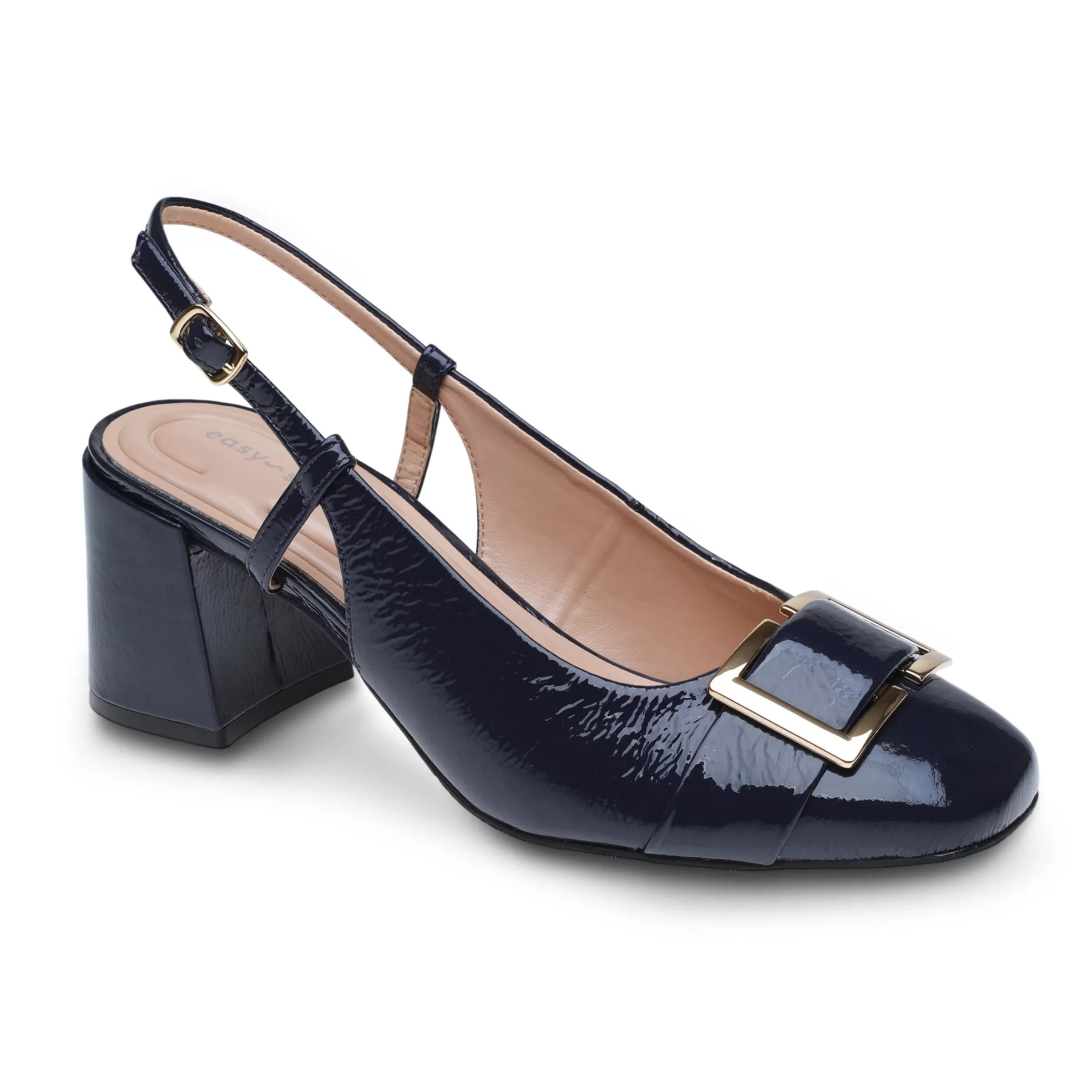 Pumps | Pumps-Easy Spirit Alissa Slingback Pumps Navy Patent Leather