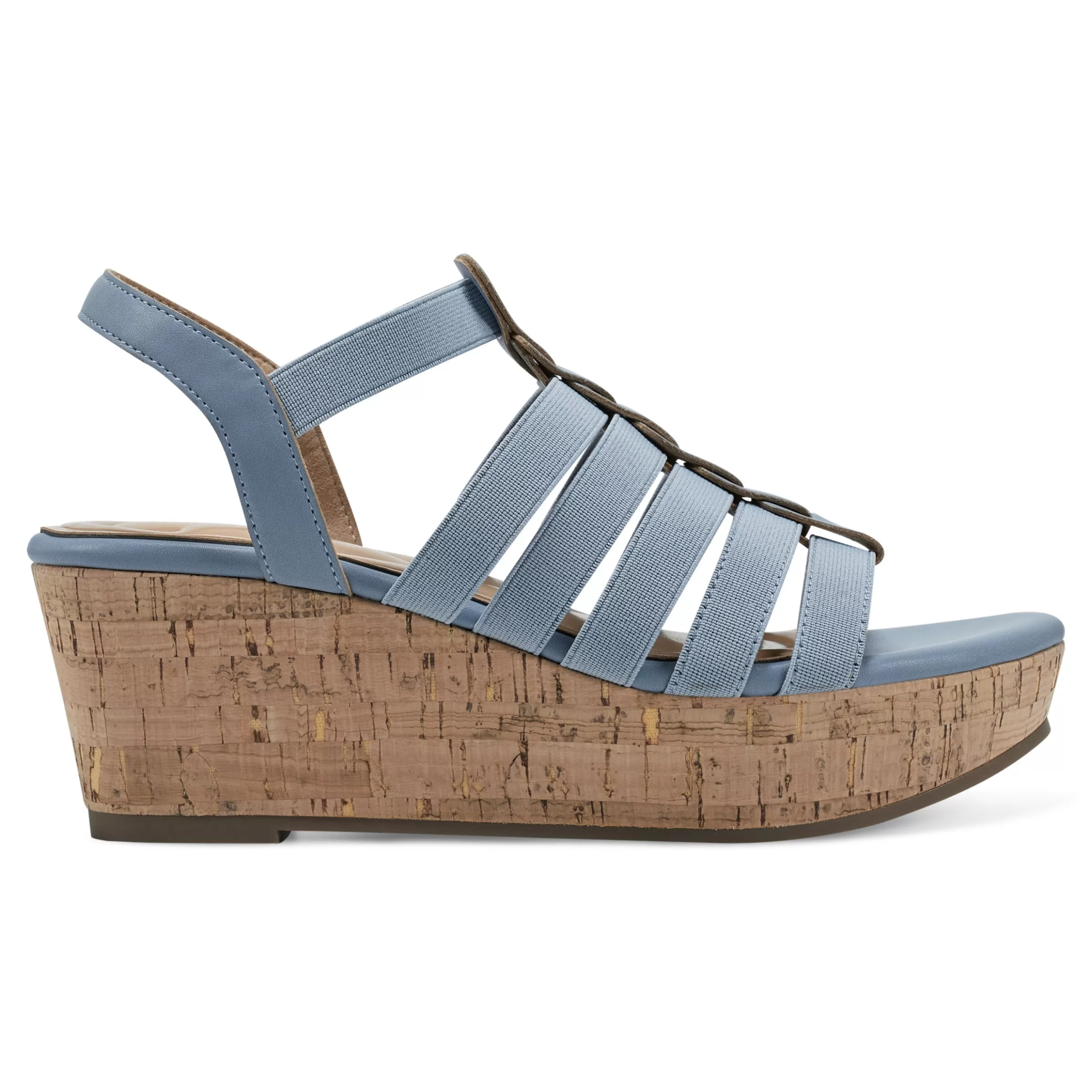 Dress | Sandals-Easy Spirit Avinna Platform Wedge Sandals Blue