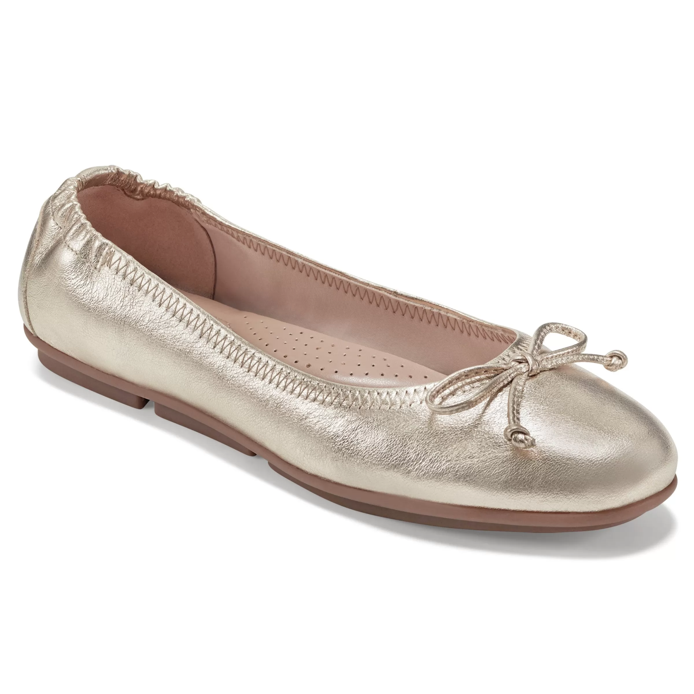 eFlex | eFlex-Easy Spirit Baily Ballet Flats Gold Leather