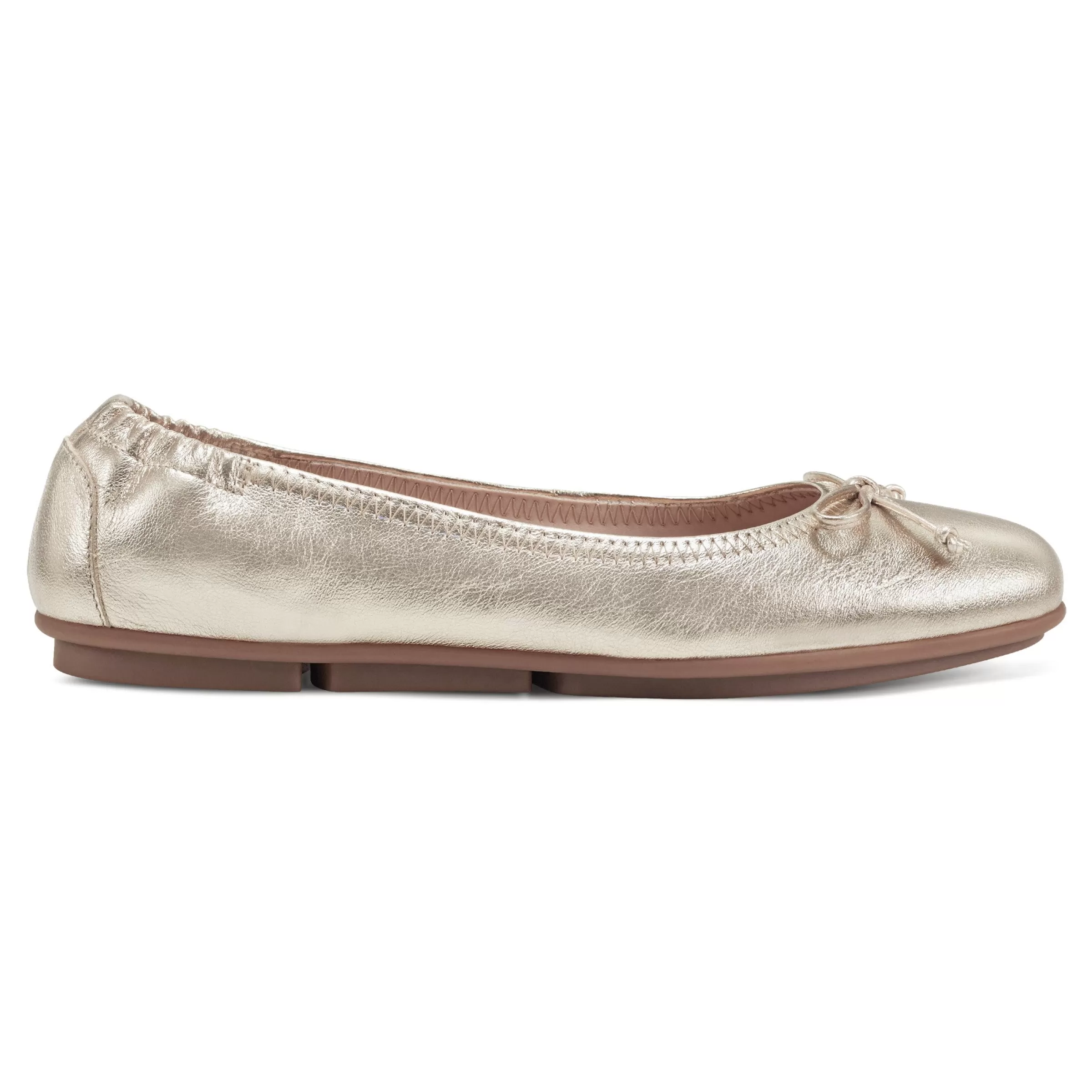 eFlex | eFlex-Easy Spirit Baily Ballet Flats Gold Leather