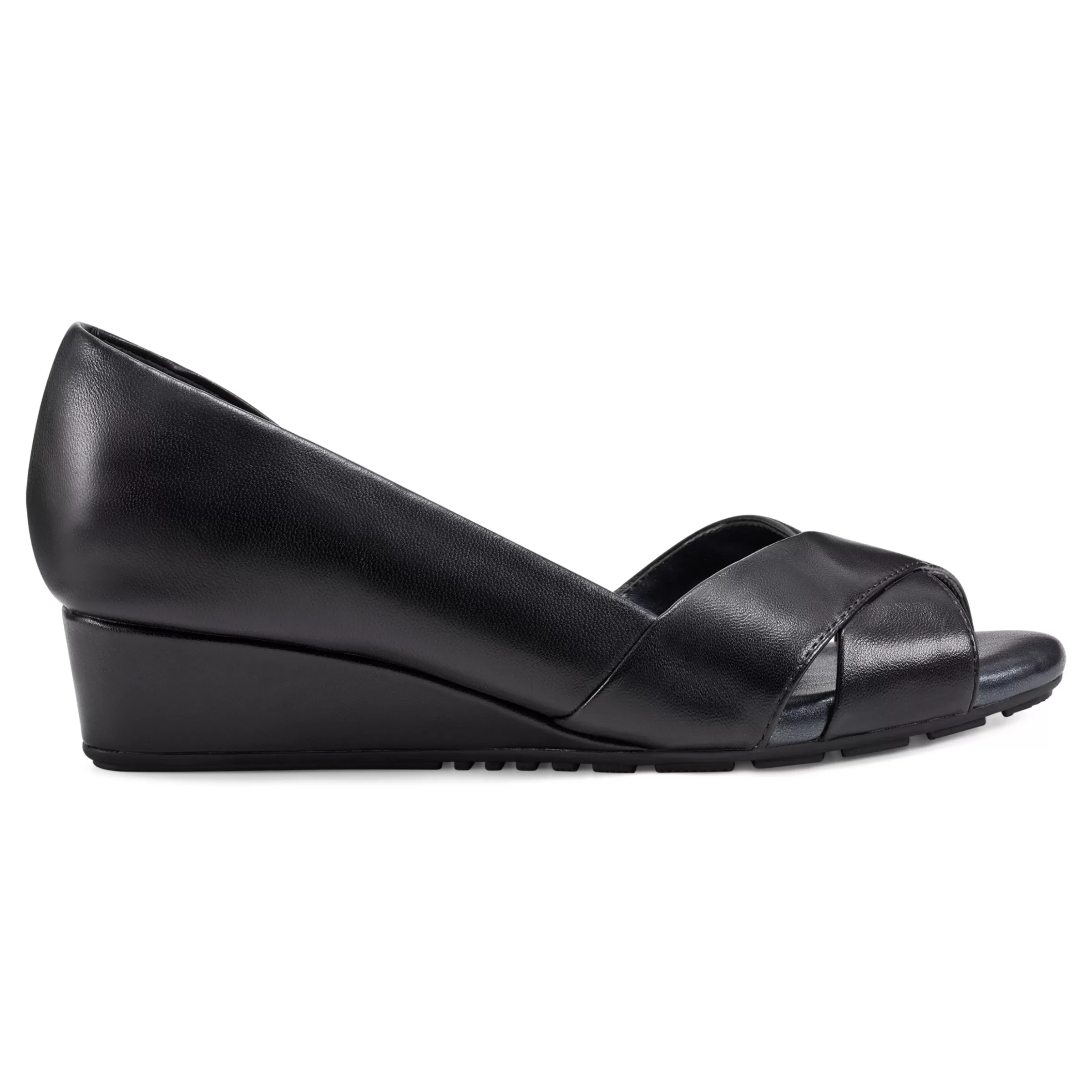 eFlex | eFlex-Easy Spirit Bernie Dress Wedges Black Leather