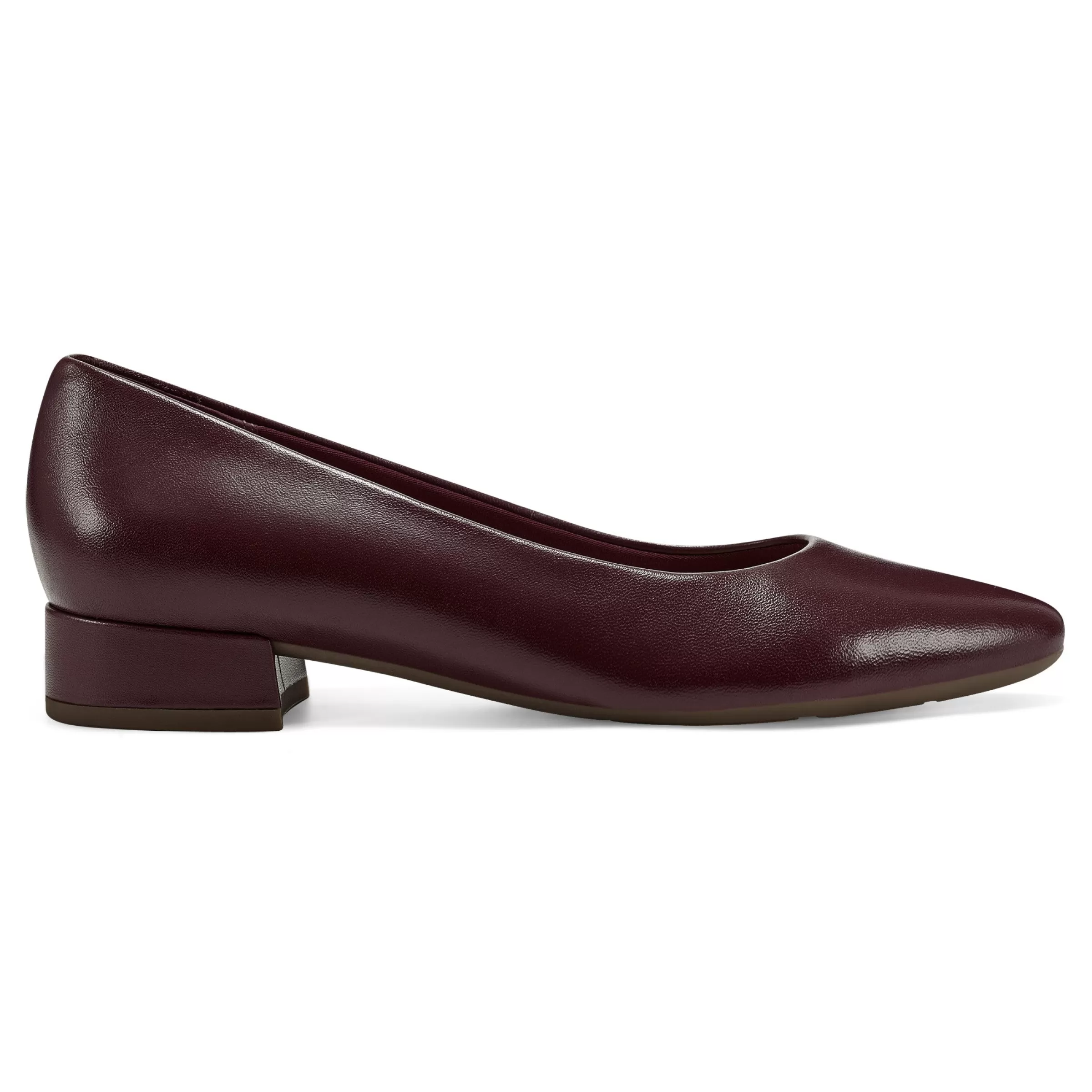 Low Heels | eFlex-Easy Spirit Caldise Leather Low Heel Dress Shoes Dark Red Leather