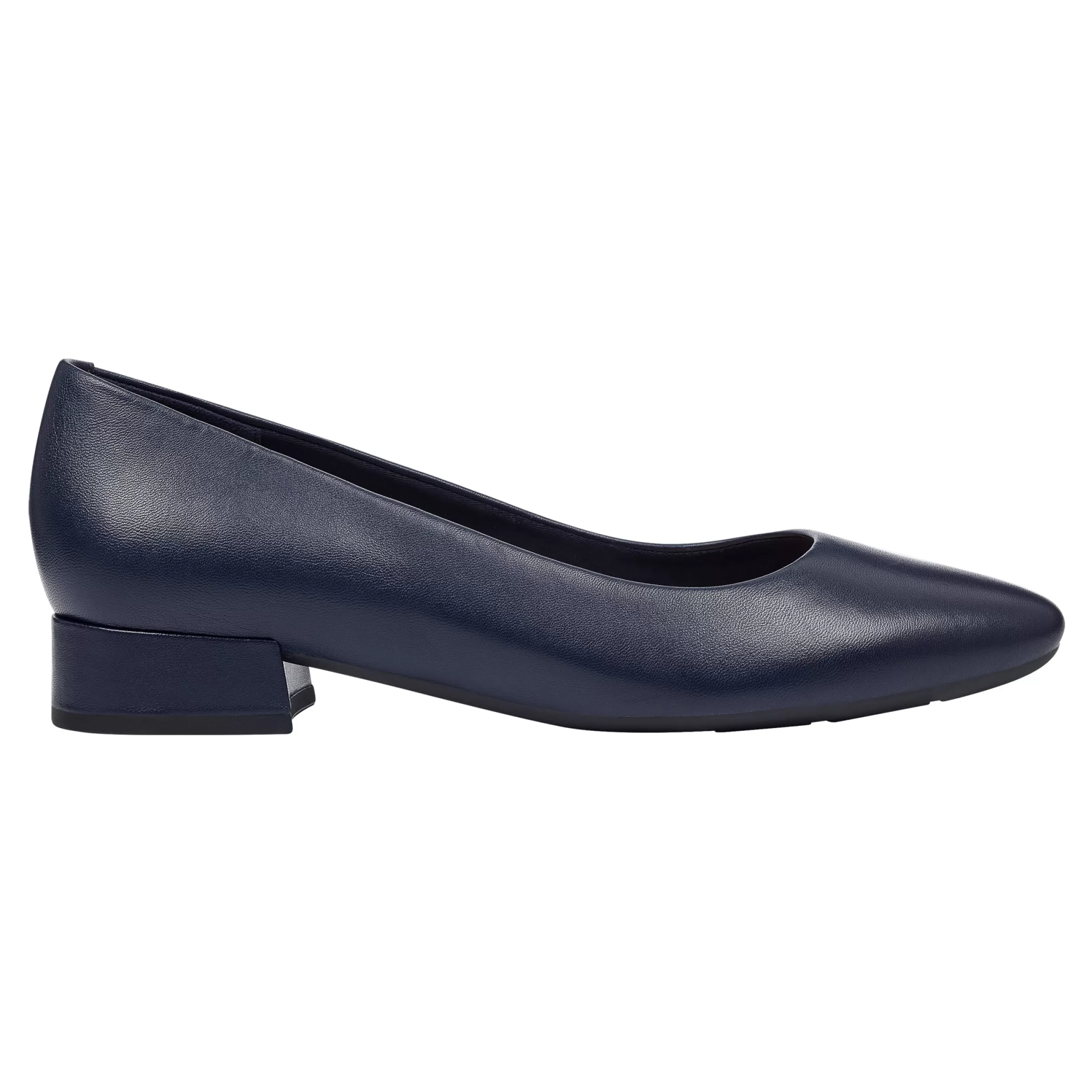 Low Heels | eFlex-Easy Spirit Caldise Leather Low Heel Dress Shoes Navy Leather