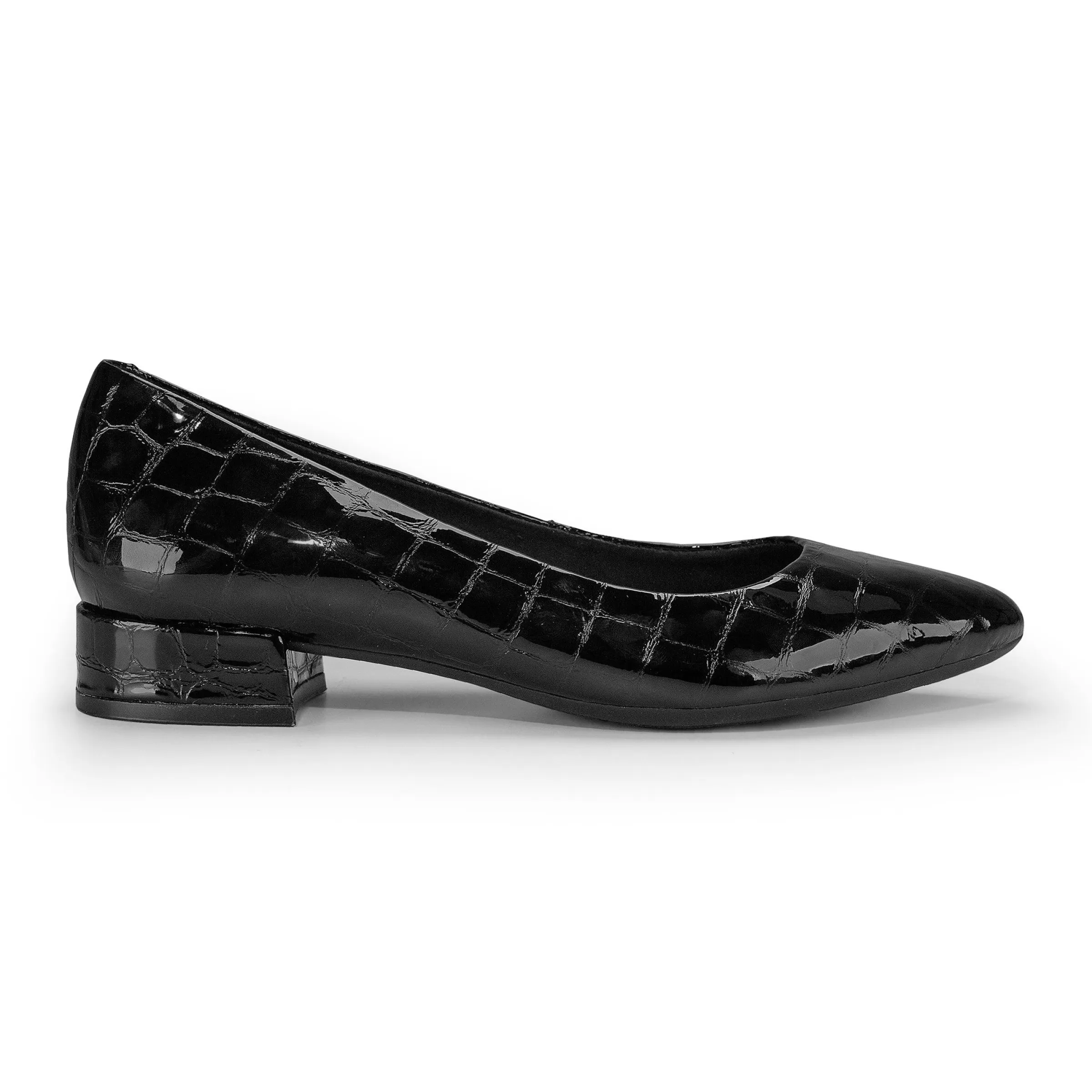 Caldise Low Heels | Low Heels-Easy Spirit Caldise Low Heel Dress Shoes Black Croco Patent