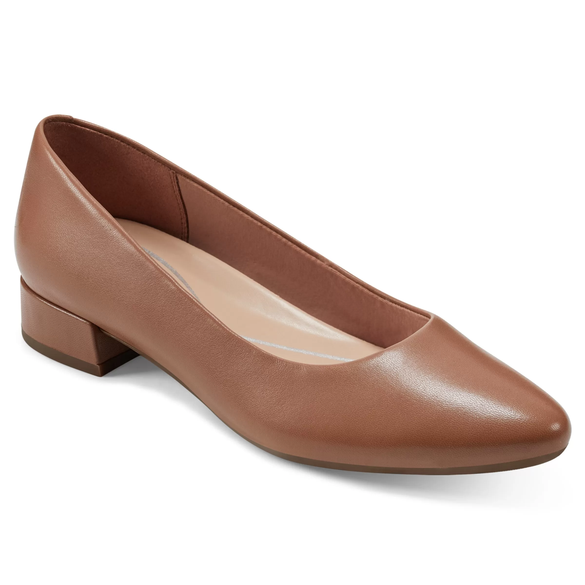 Low Heels | eFlex-Easy Spirit Caldise Low Heel Dress Shoes Brown Leather