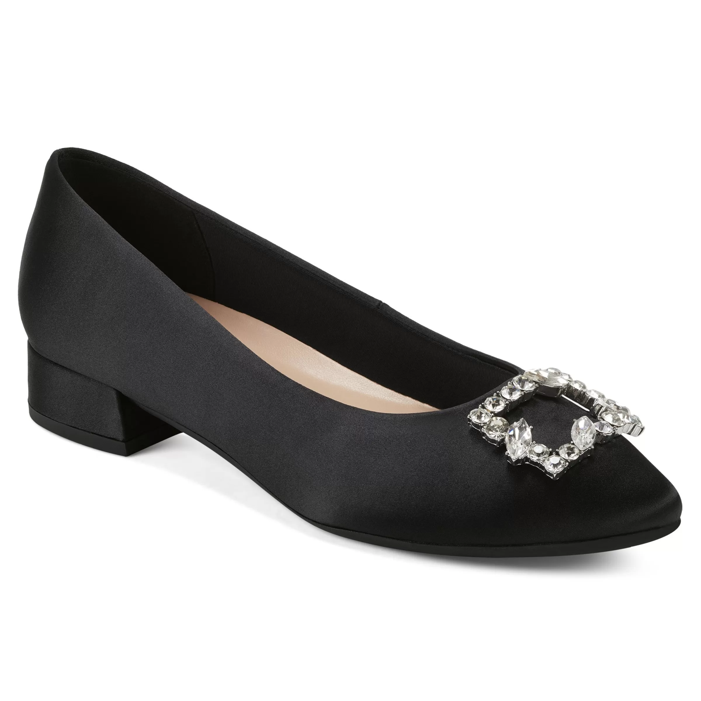 Low Heels | eFlex-Easy Spirit Carisma Dress Pumps Black Satin