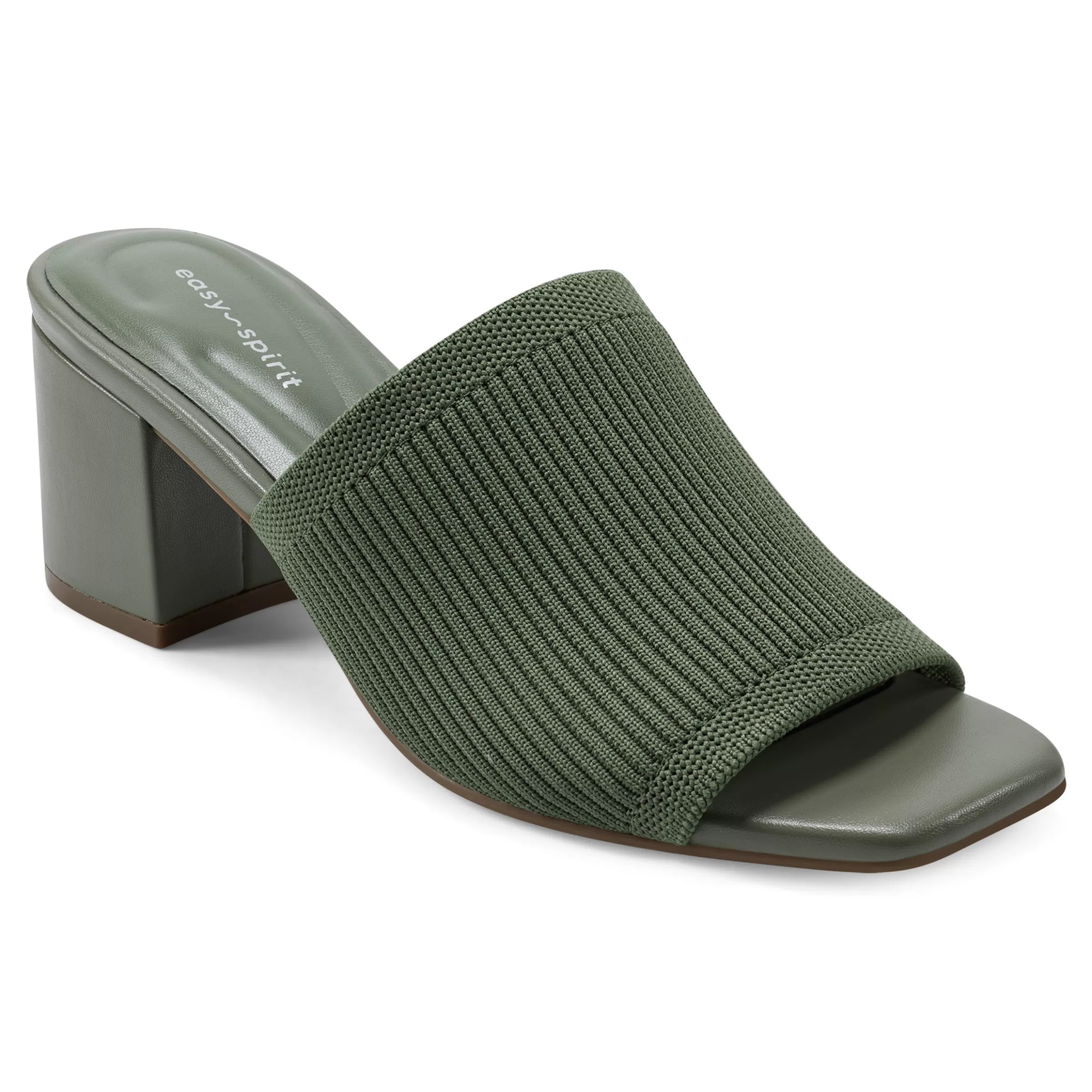 Dress | Sandals-Easy Spirit Caryn Heeled Slide Sandals Sage Green