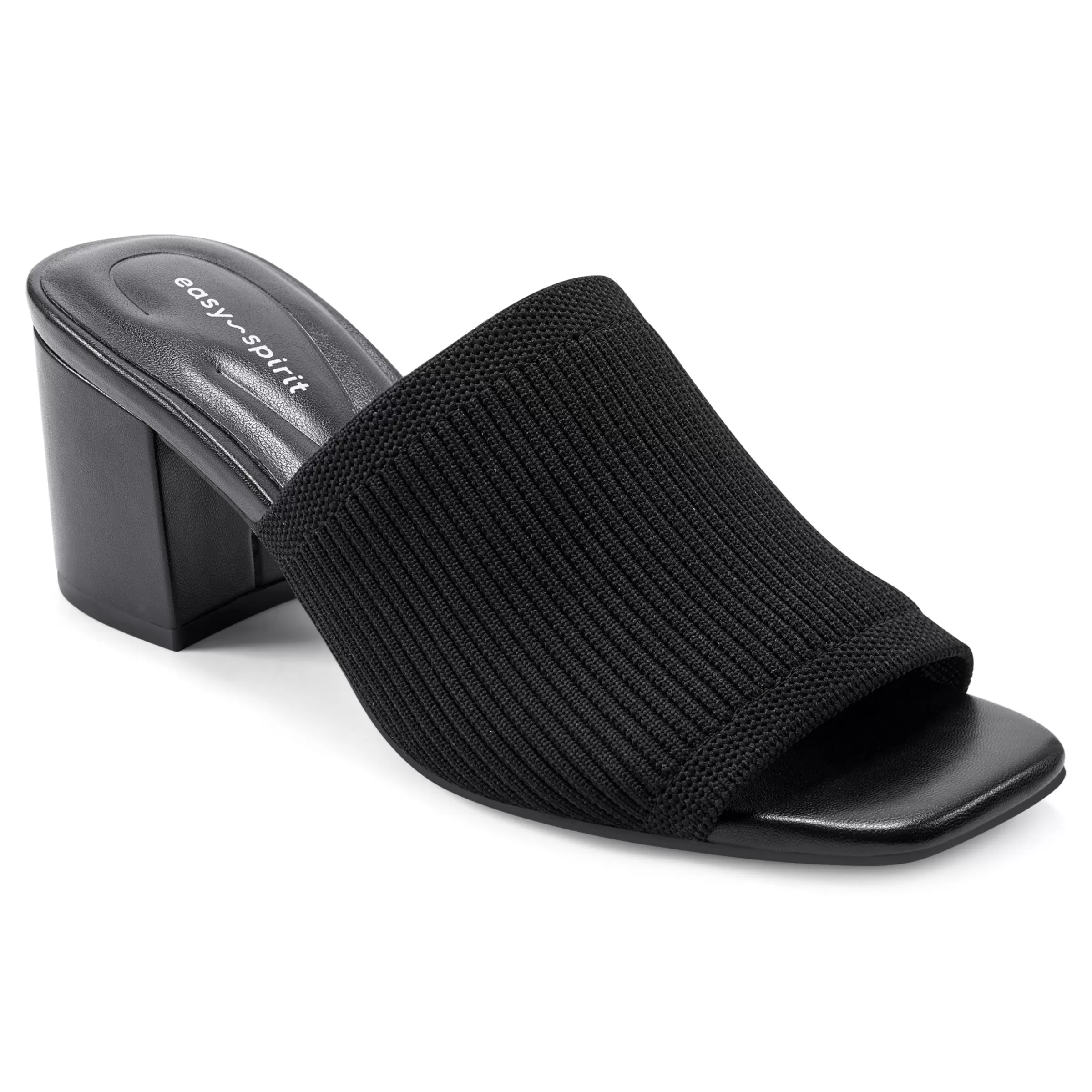 Dress | Sandals-Easy Spirit Caryn Heeled Slide Sandals Black