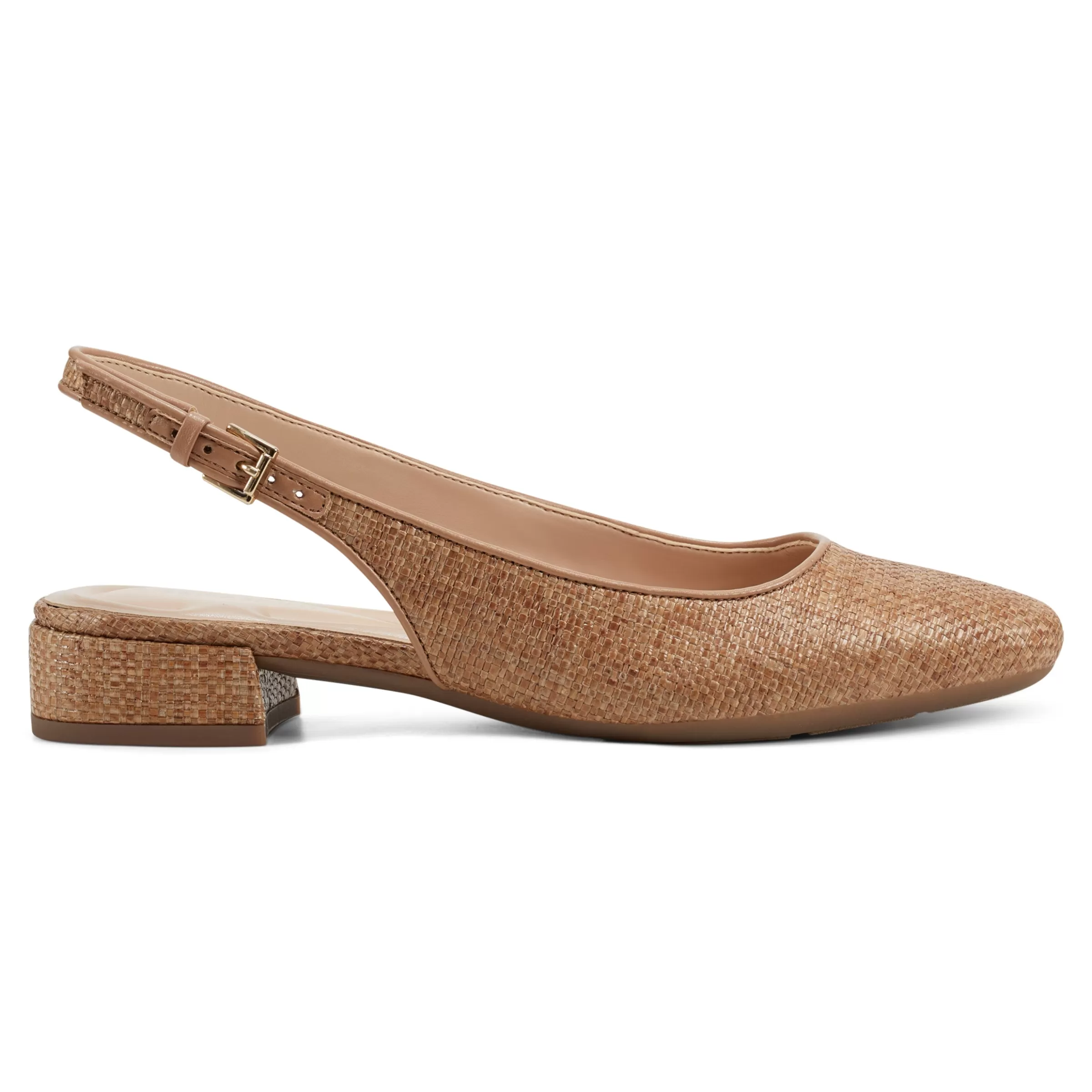 Low Heels | eFlex-Easy Spirit Cassius Slingback Pumps Brown Raffia