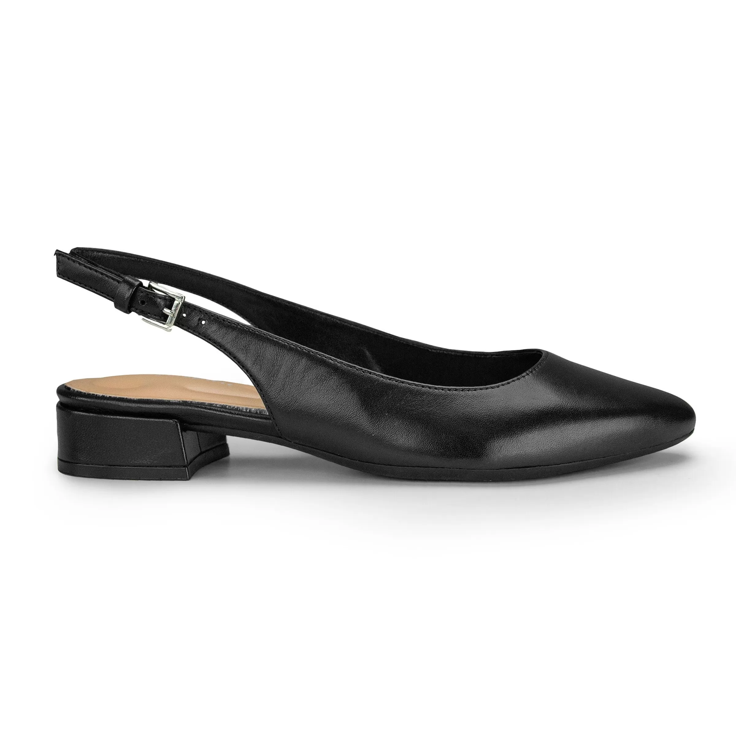 Low Heels | eFlex-Easy Spirit Cassius Slingback Pumps Black Leather