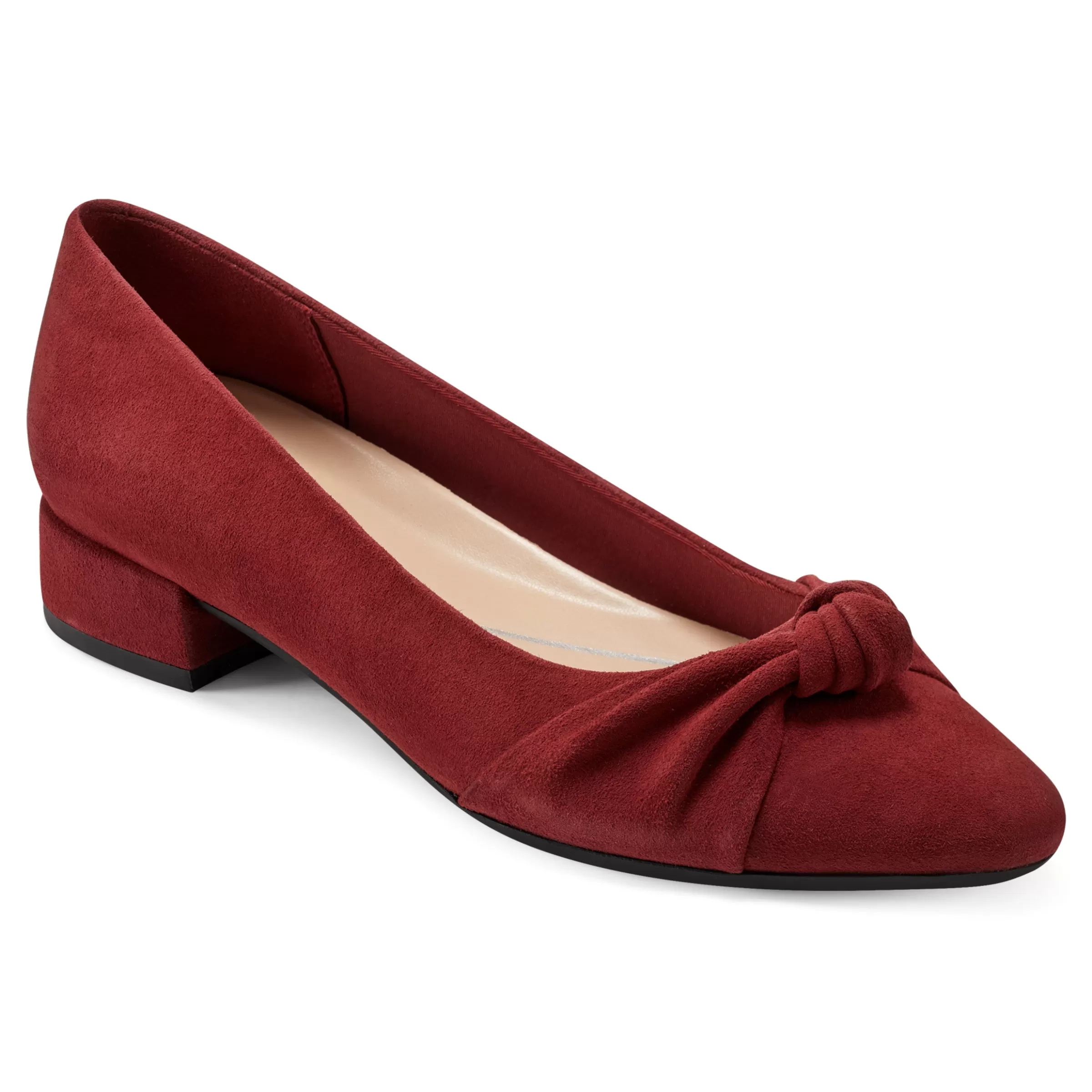 Low Heels | eFlex-Easy Spirit Caster Dress Shoes Red Suede