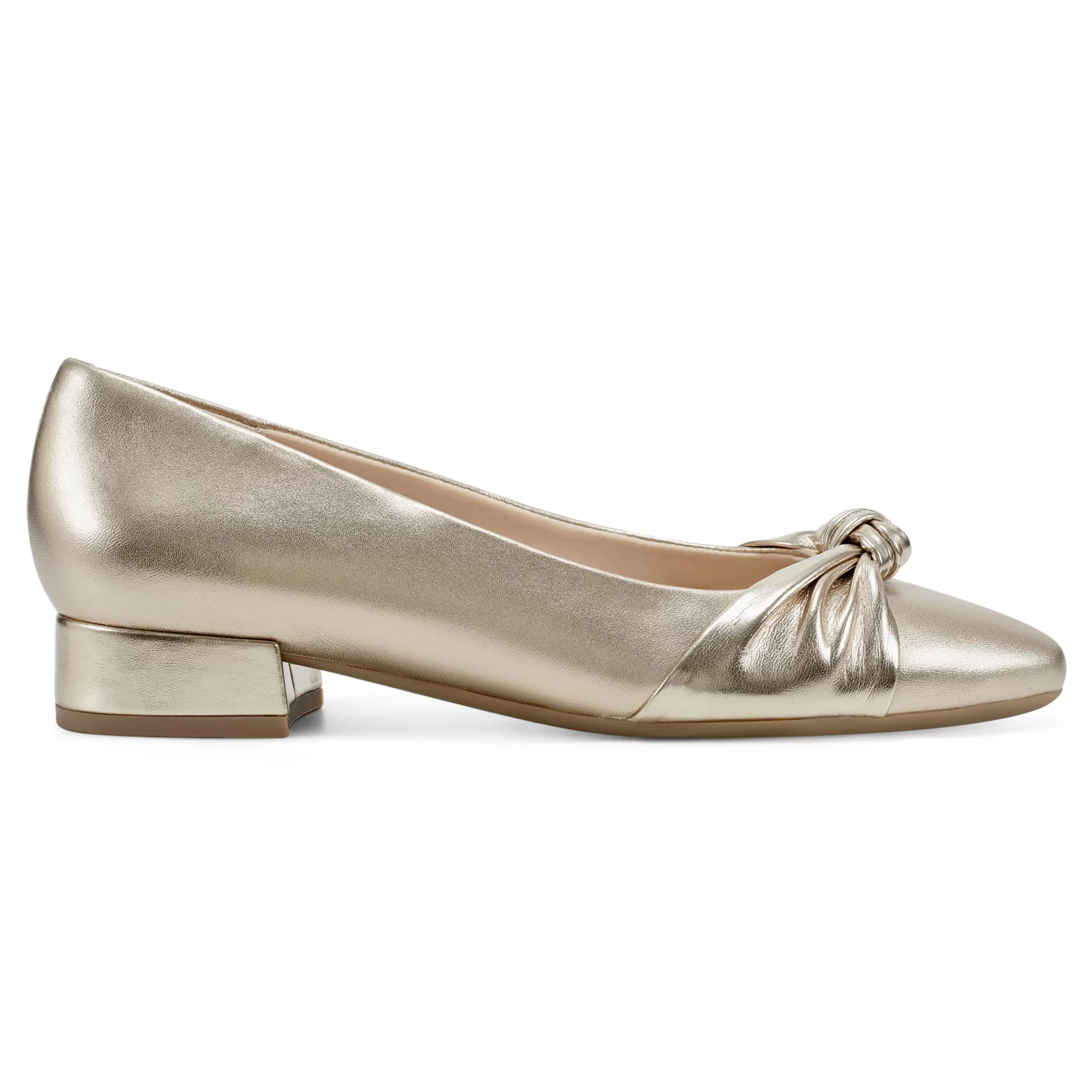 Low Heels | eFlex-Easy Spirit Caster Dress Shoes Gold Leather