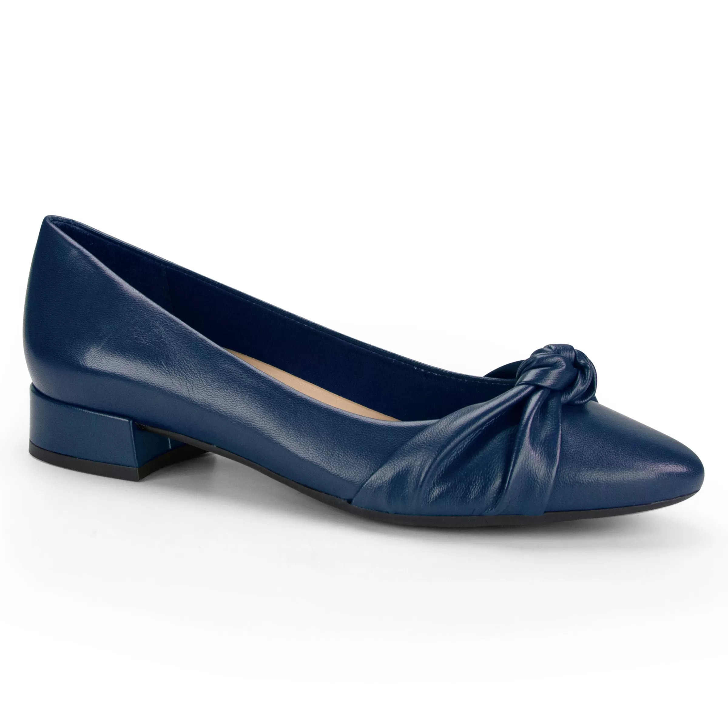 Low Heels | eFlex-Easy Spirit Caster Dress Shoes Navy Blue Leather