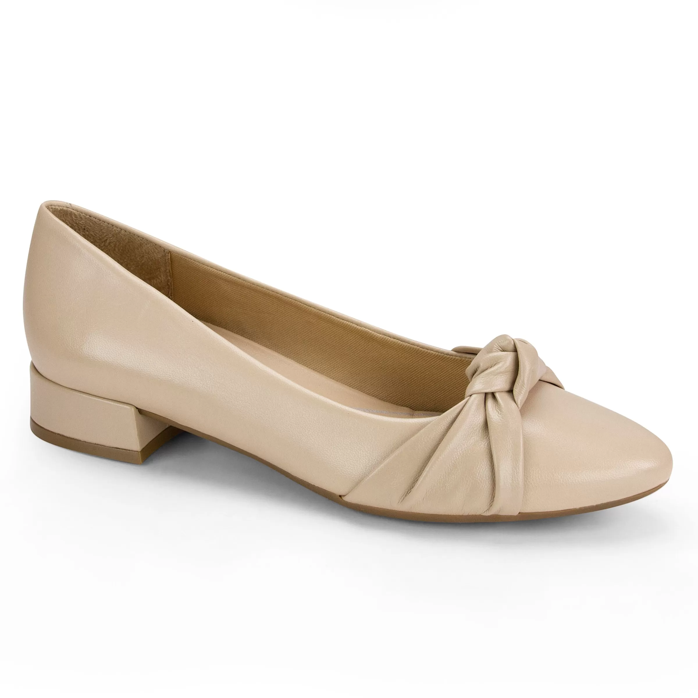 Low Heels | eFlex-Easy Spirit Caster Dress Shoes Light Natural Leather