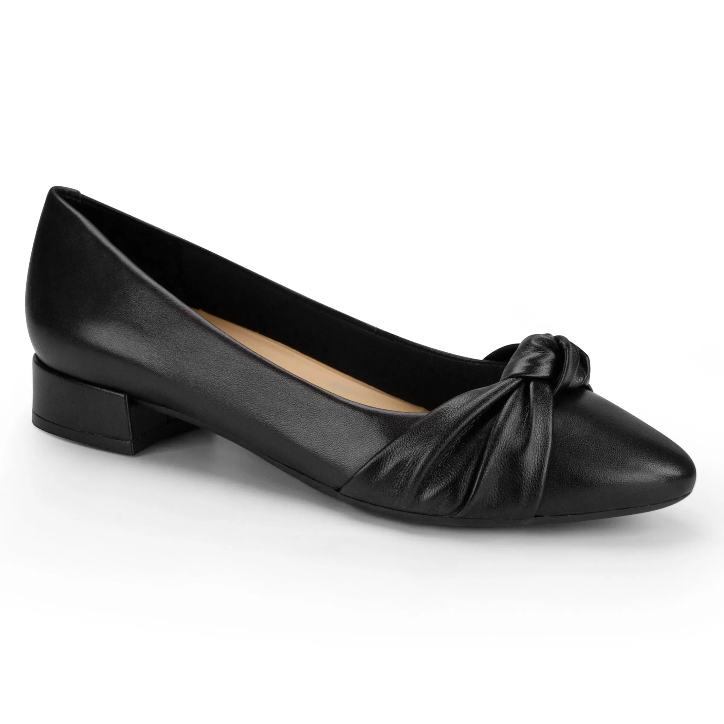 Low Heels | eFlex-Easy Spirit Caster Dress Shoes Black Leather