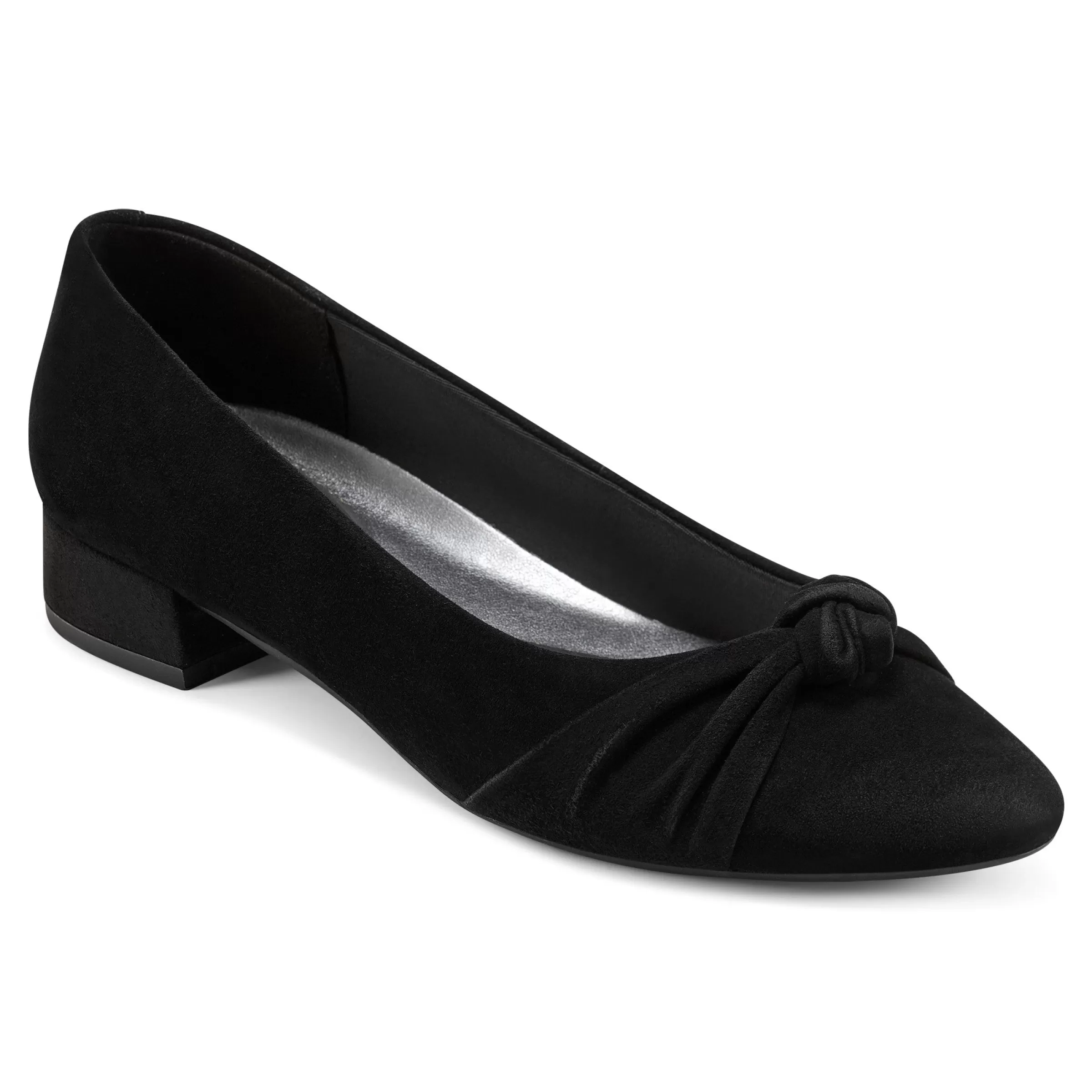 Low Heels | eFlex-Easy Spirit Caster Dress Shoes Black Suede