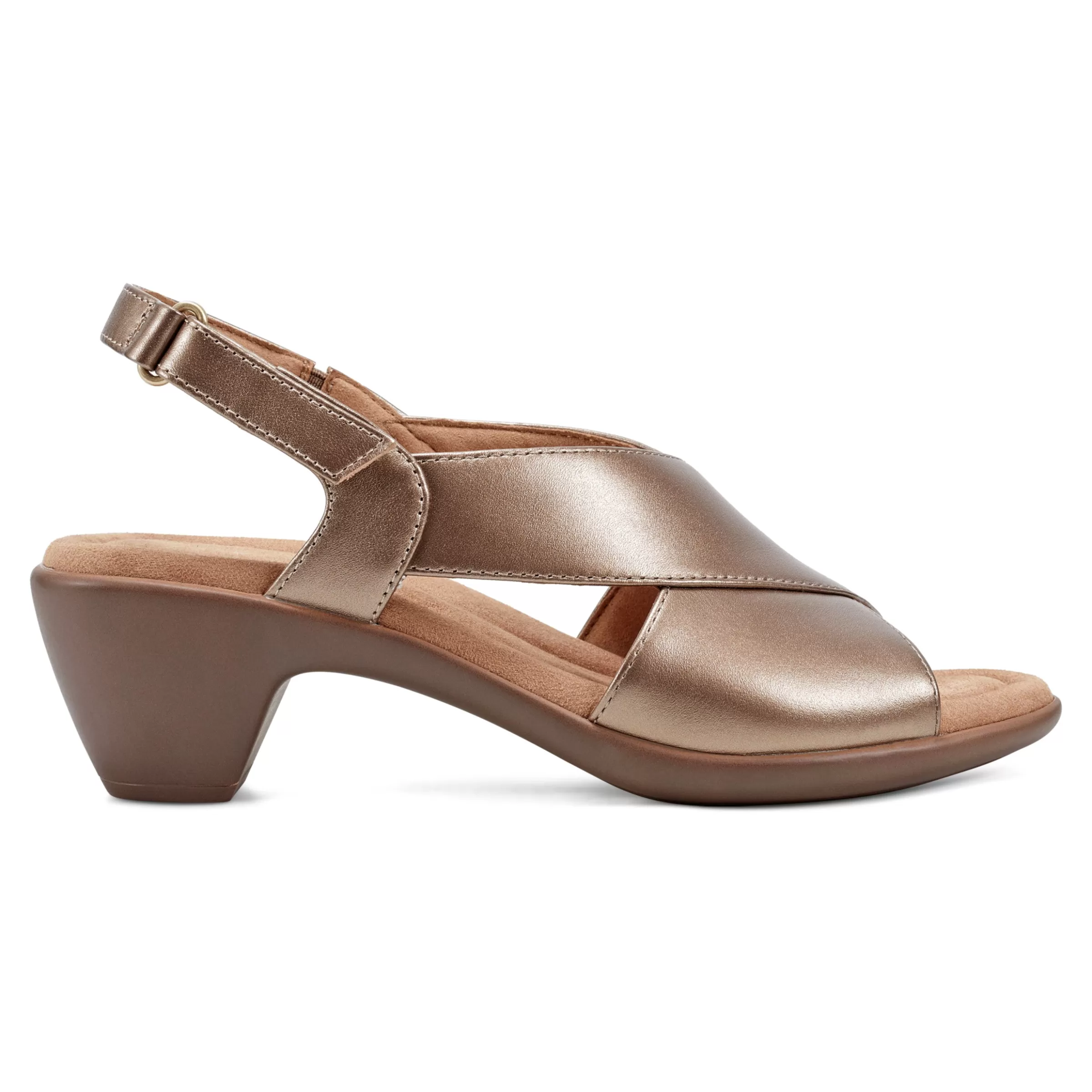 Dress | Sandals-Easy Spirit Chantal Casual Heeled Sandals Bronze Pearlized