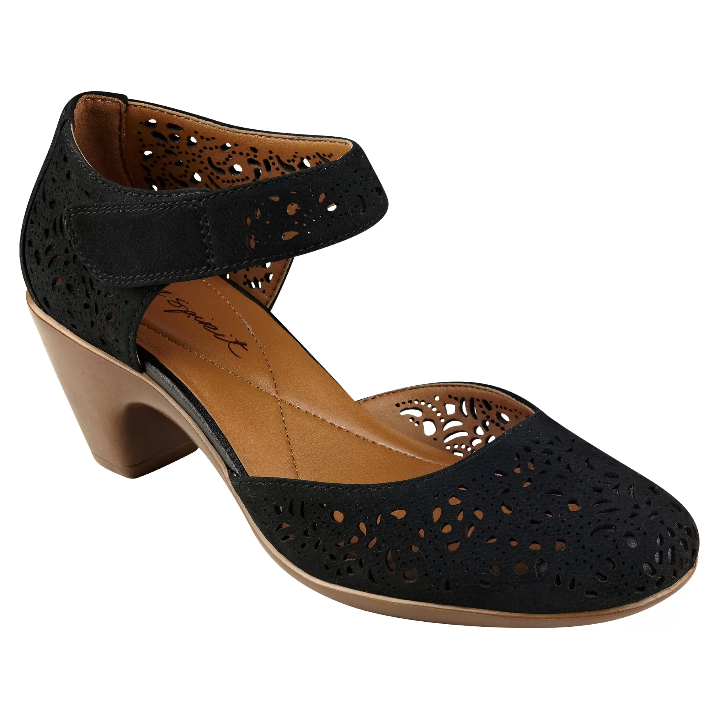 Cindie Mary Jane Heels | Mid Heels-Easy Spirit Cindie Mary Jane Heels Black