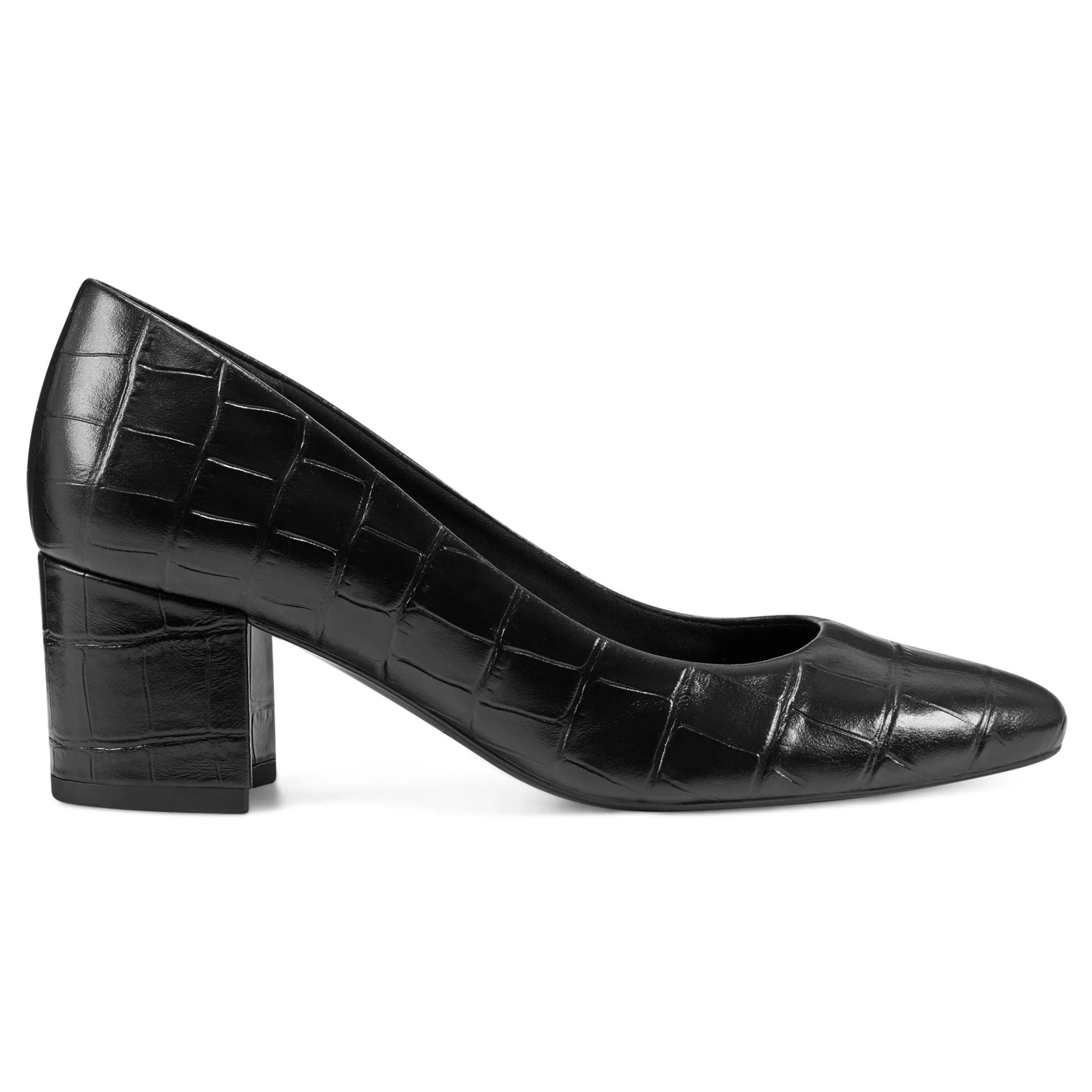 Cosma Pumps | Mid Heels-Easy Spirit Cosma Pumps Black Croco Print