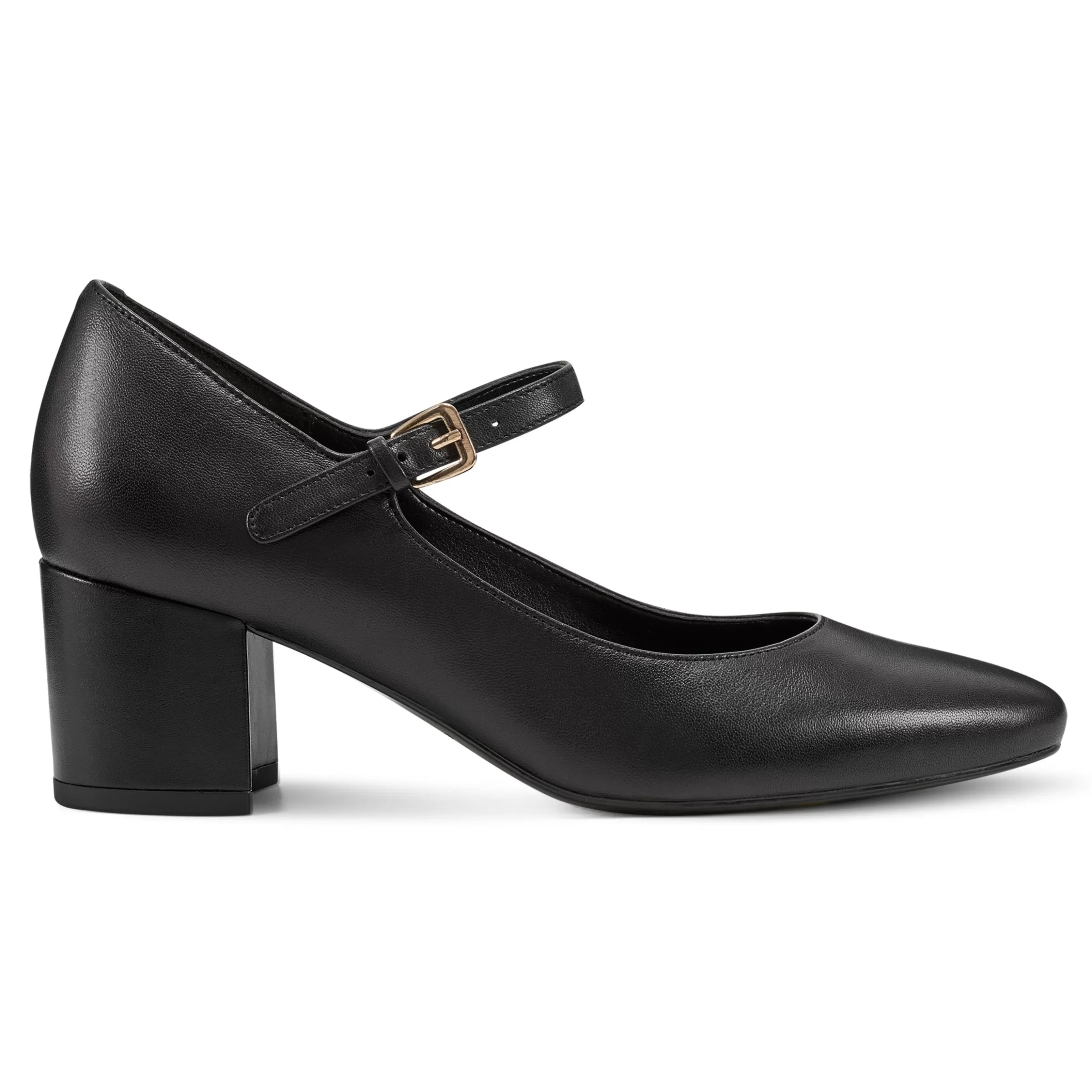 Mid Heels | eFlex-Easy Spirit Cyra Mary Jane Dress Pumps Black Leather