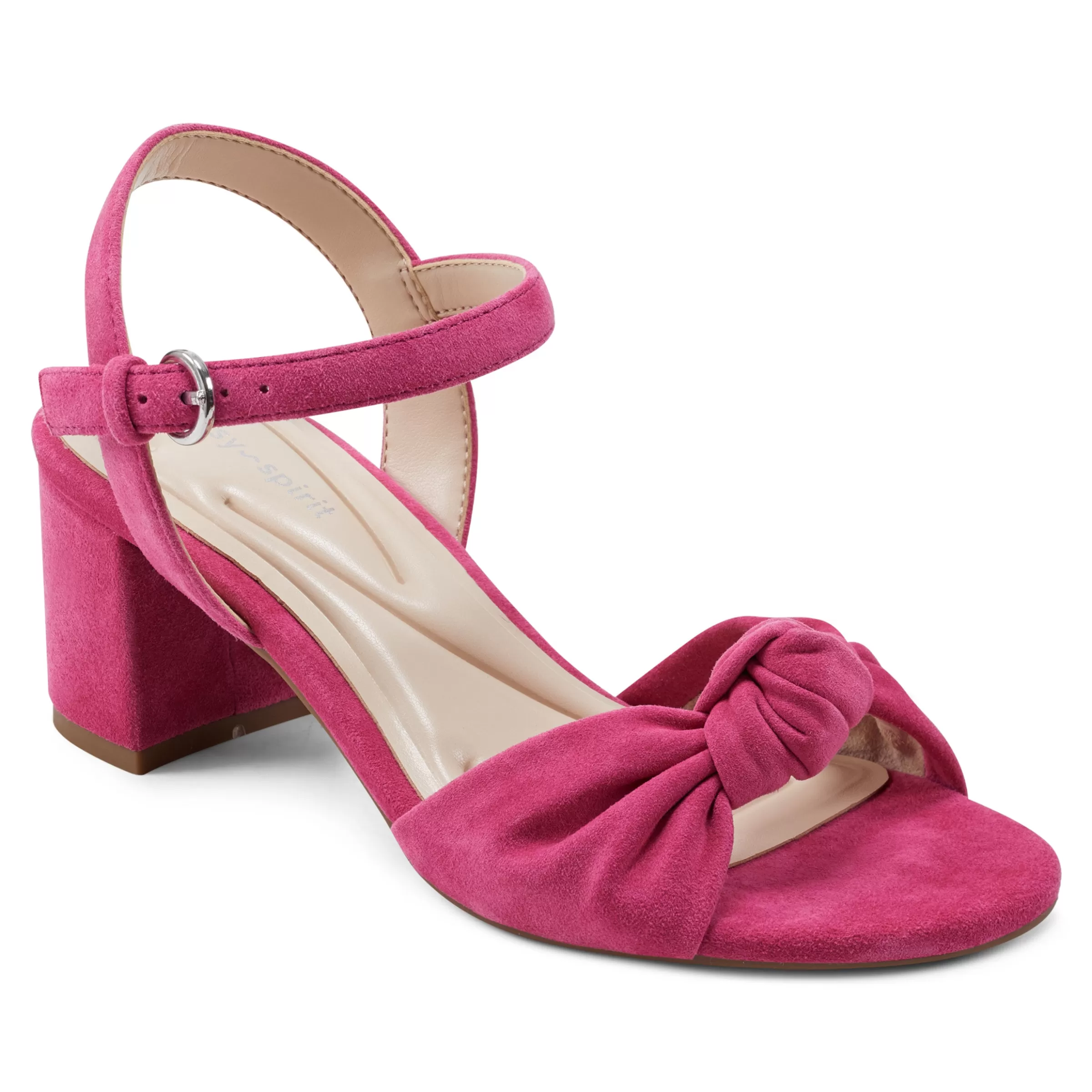 eFlex | eFlex-Easy Spirit Danica Heeled Sandals Dark Pink Suede