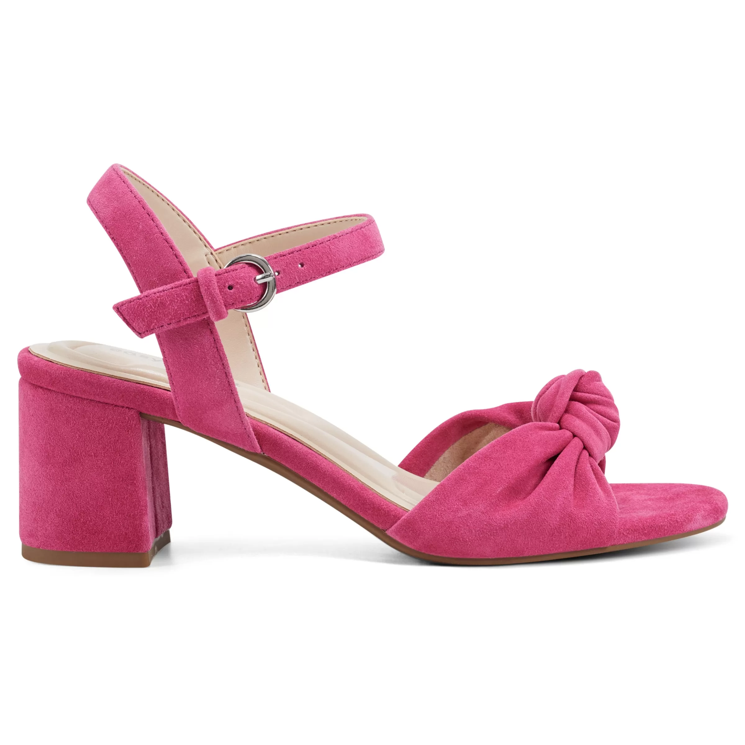 eFlex | eFlex-Easy Spirit Danica Heeled Sandals Dark Pink Suede