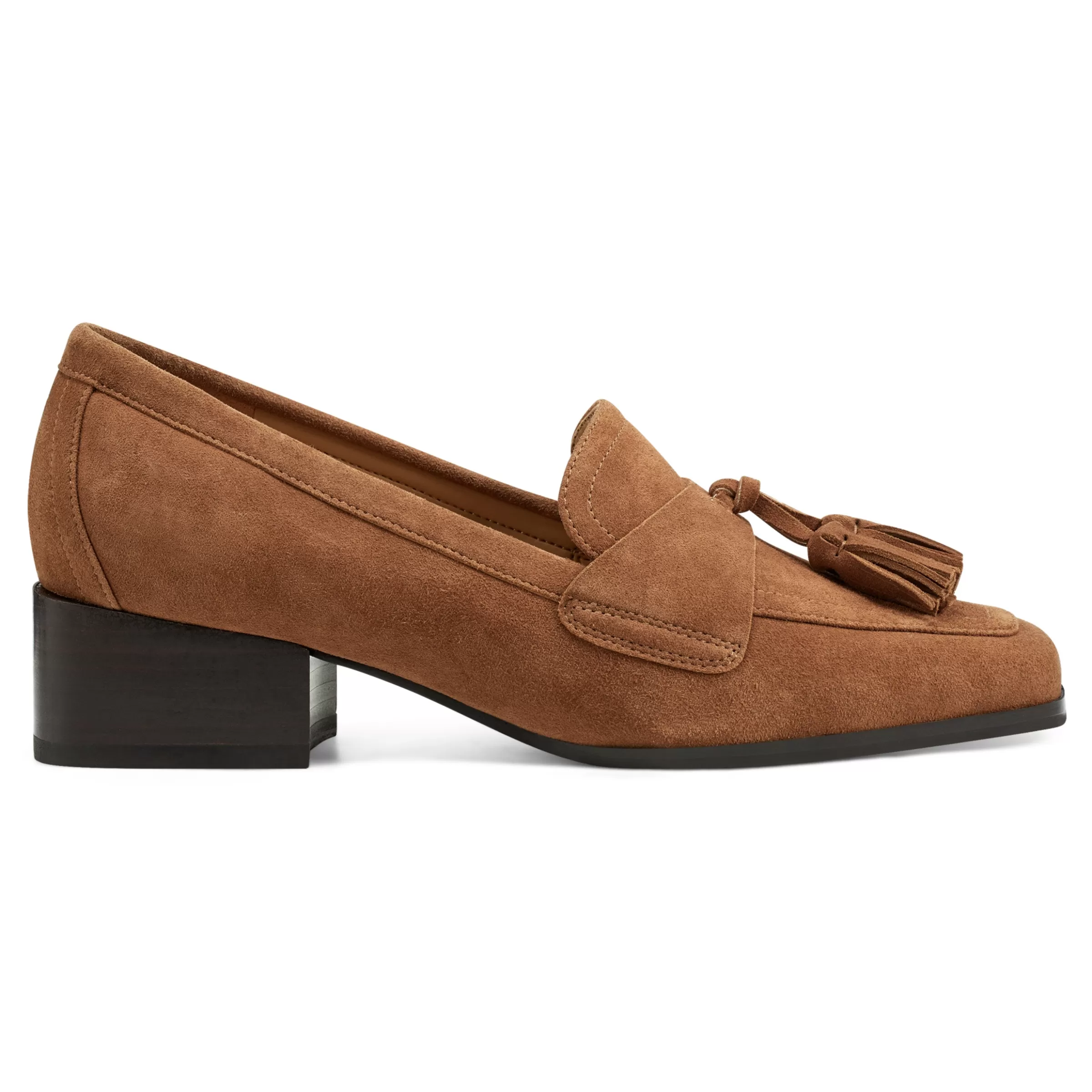 Mid Heels | eFlex-Easy Spirit Drew Dress Loafers Brown Suede