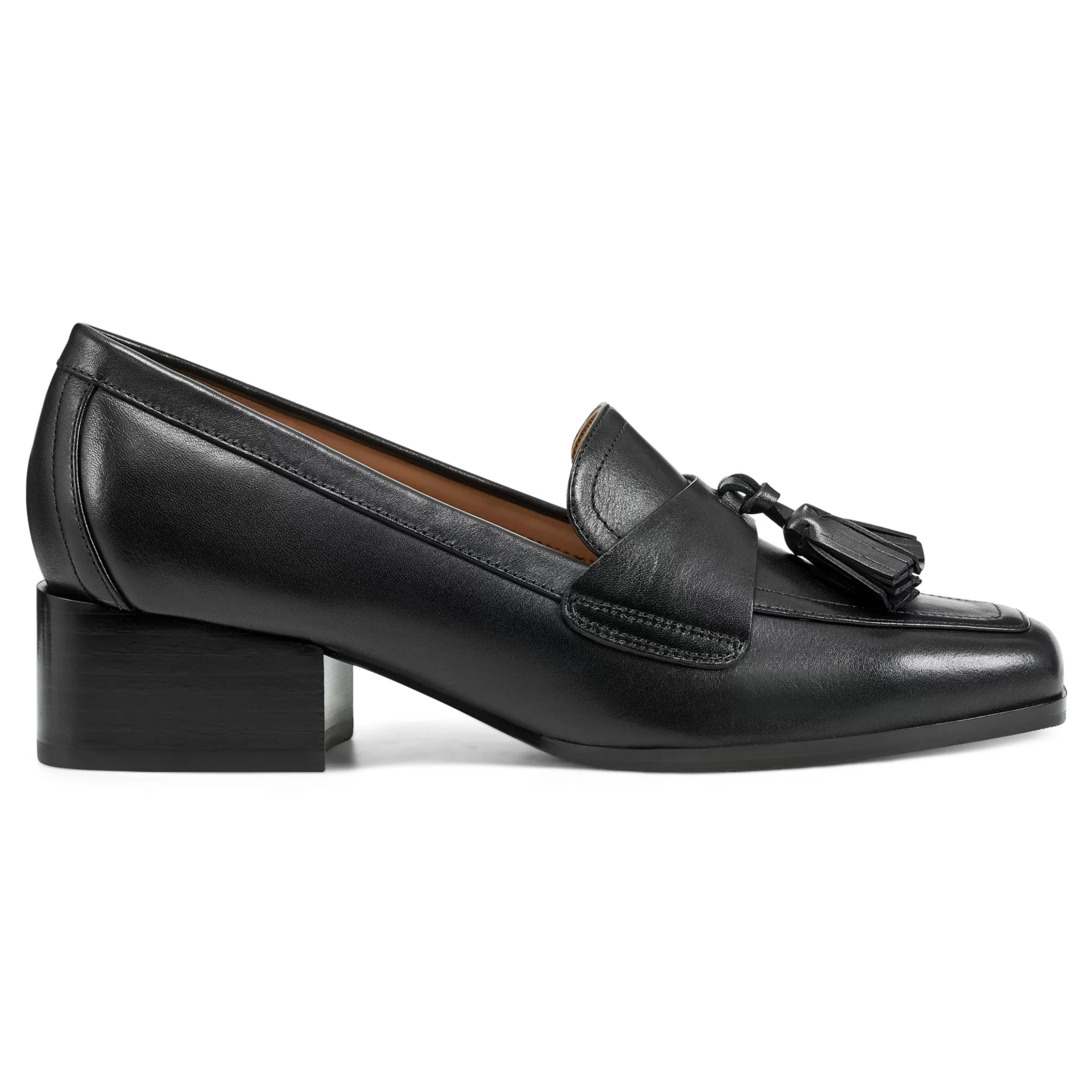 Mid Heels | eFlex-Easy Spirit Drew Dress Loafers Black Leather