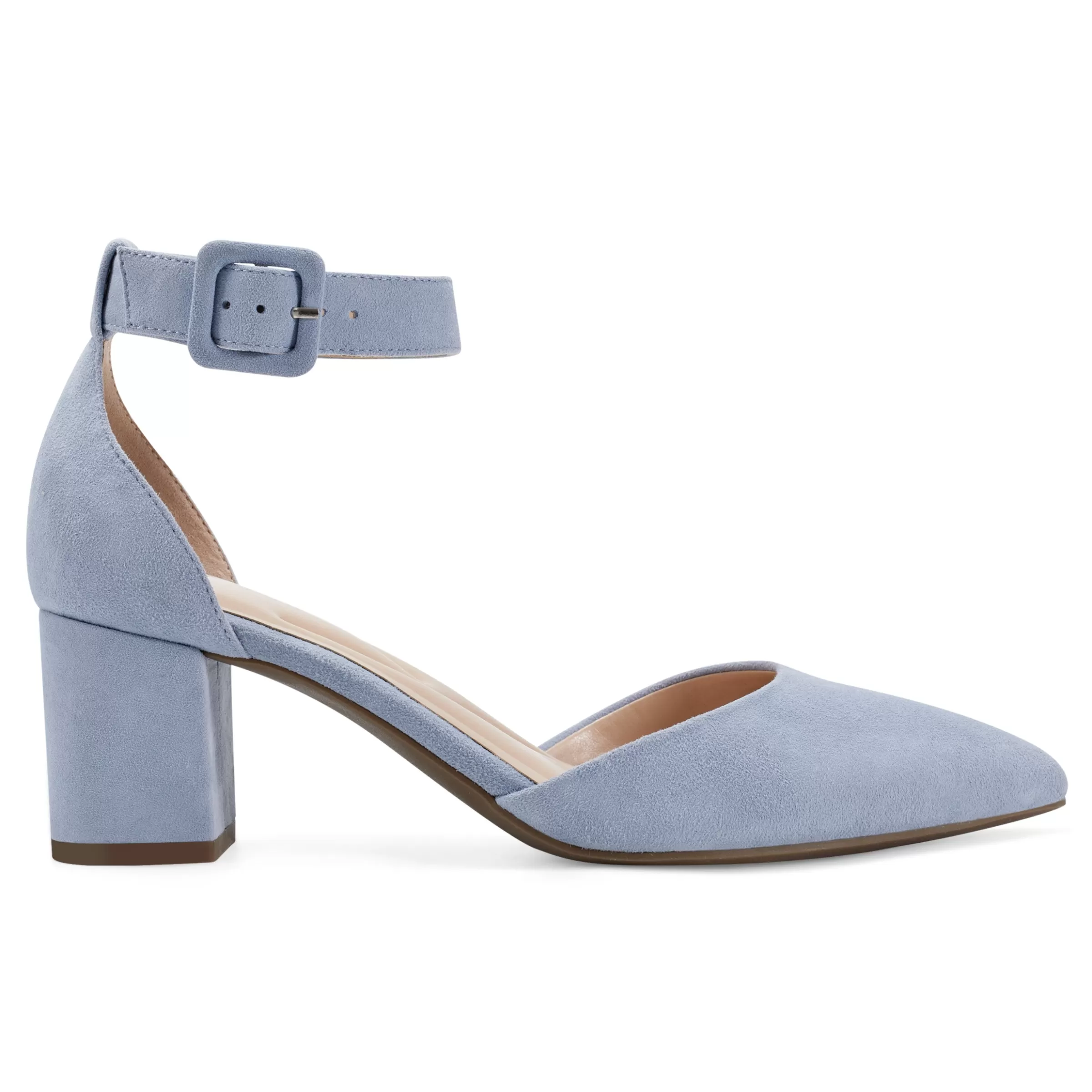 eFlex | eFlex-Easy Spirit Emila Ankle Strap Pumps Light Blue Suede