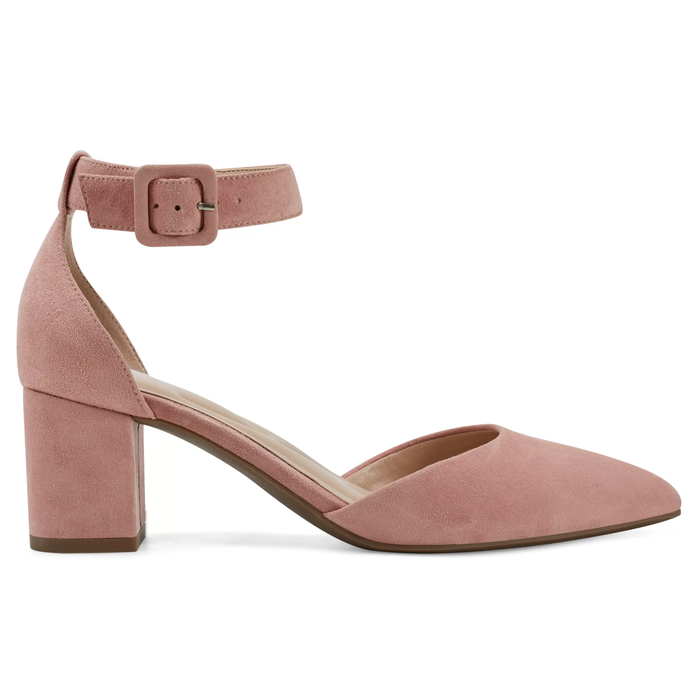 eFlex | eFlex-Easy Spirit Emila Ankle Strap Pumps Coral Suede