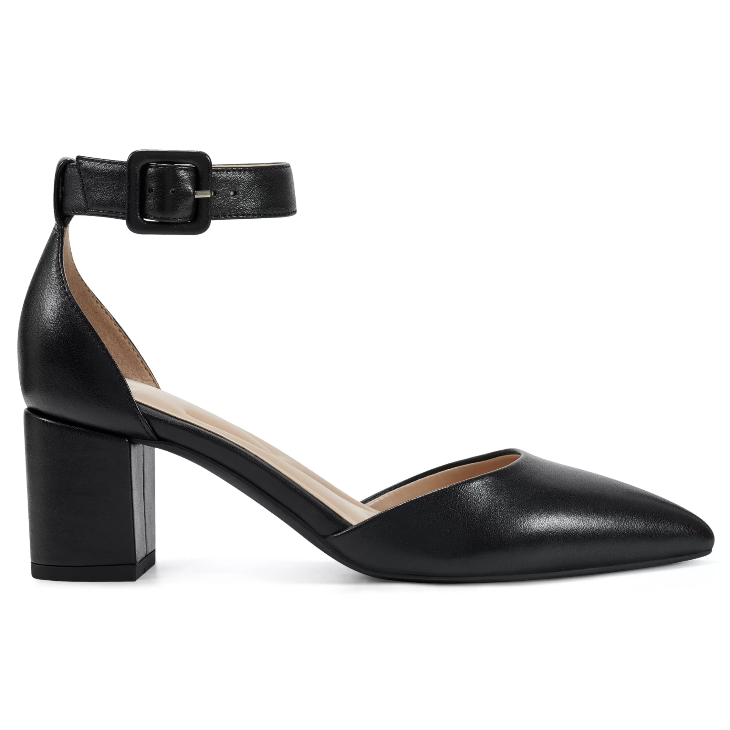 eFlex | eFlex-Easy Spirit Emila Ankle Strap Pumps Black Leather