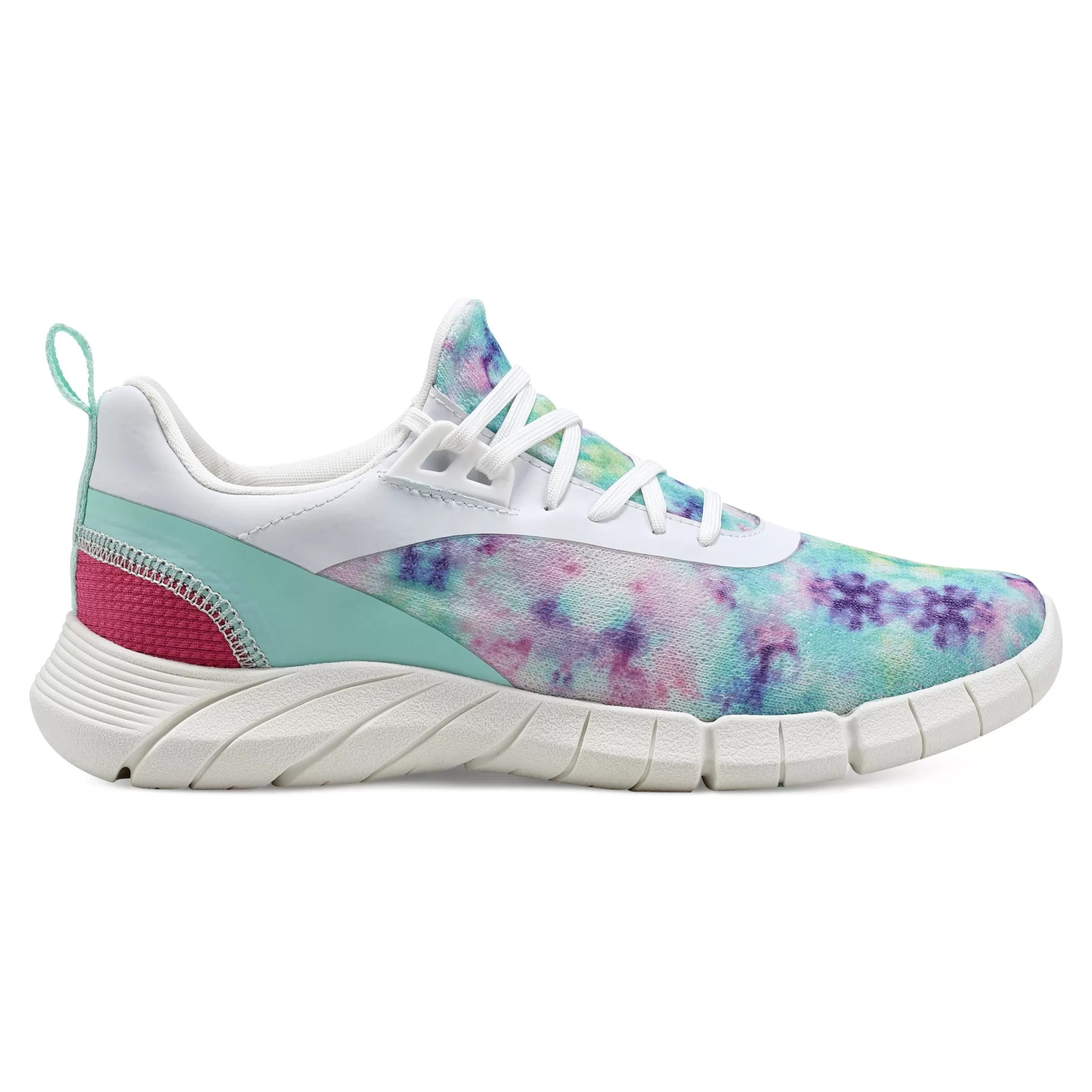 Sneakers | Sneakers-Easy Spirit Fazer Lace Up Sneakers Pink/Blue Tie Dye Knit