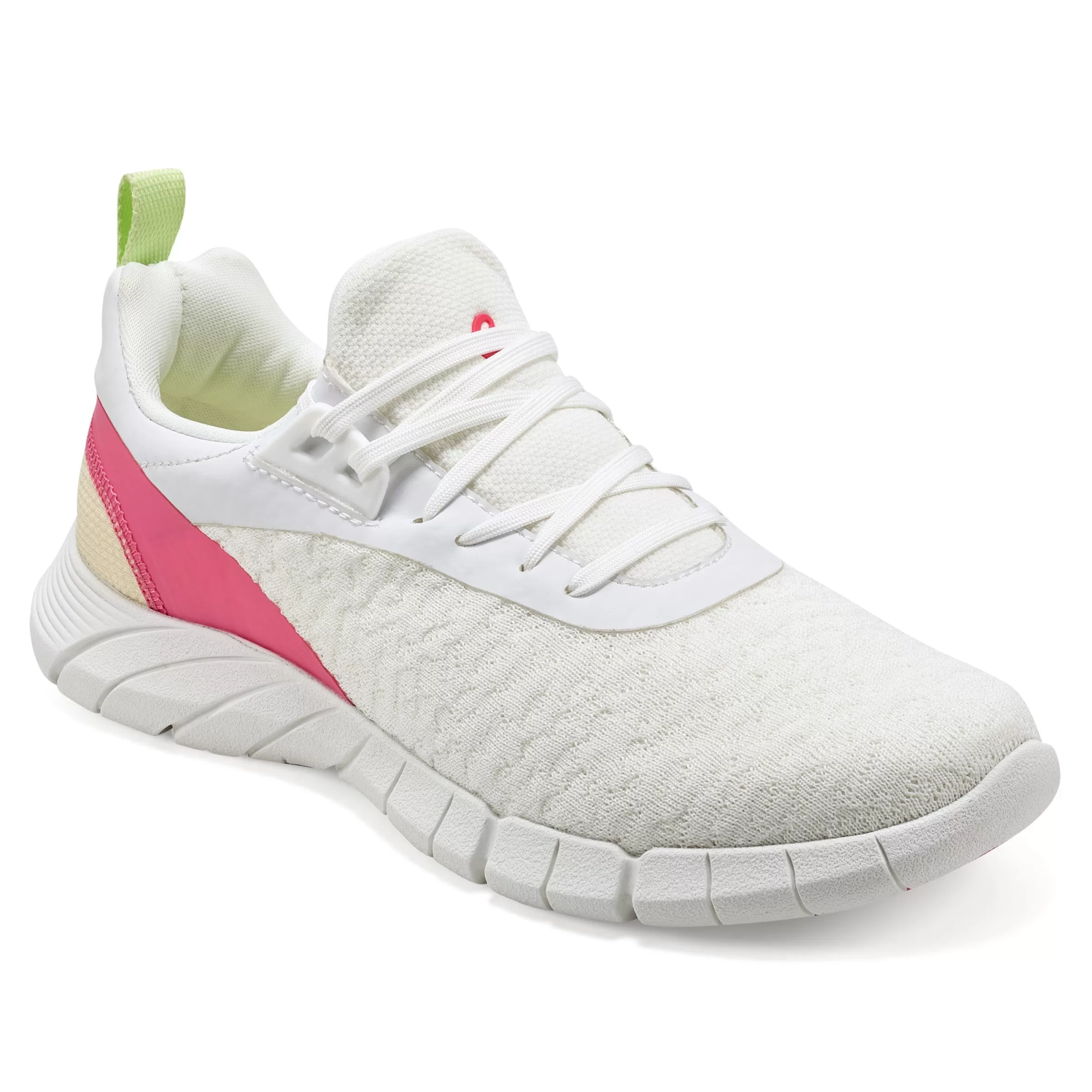 Sneakers | Sneakers-Easy Spirit Fazer Lace Up Sneakers White/Pink Knit