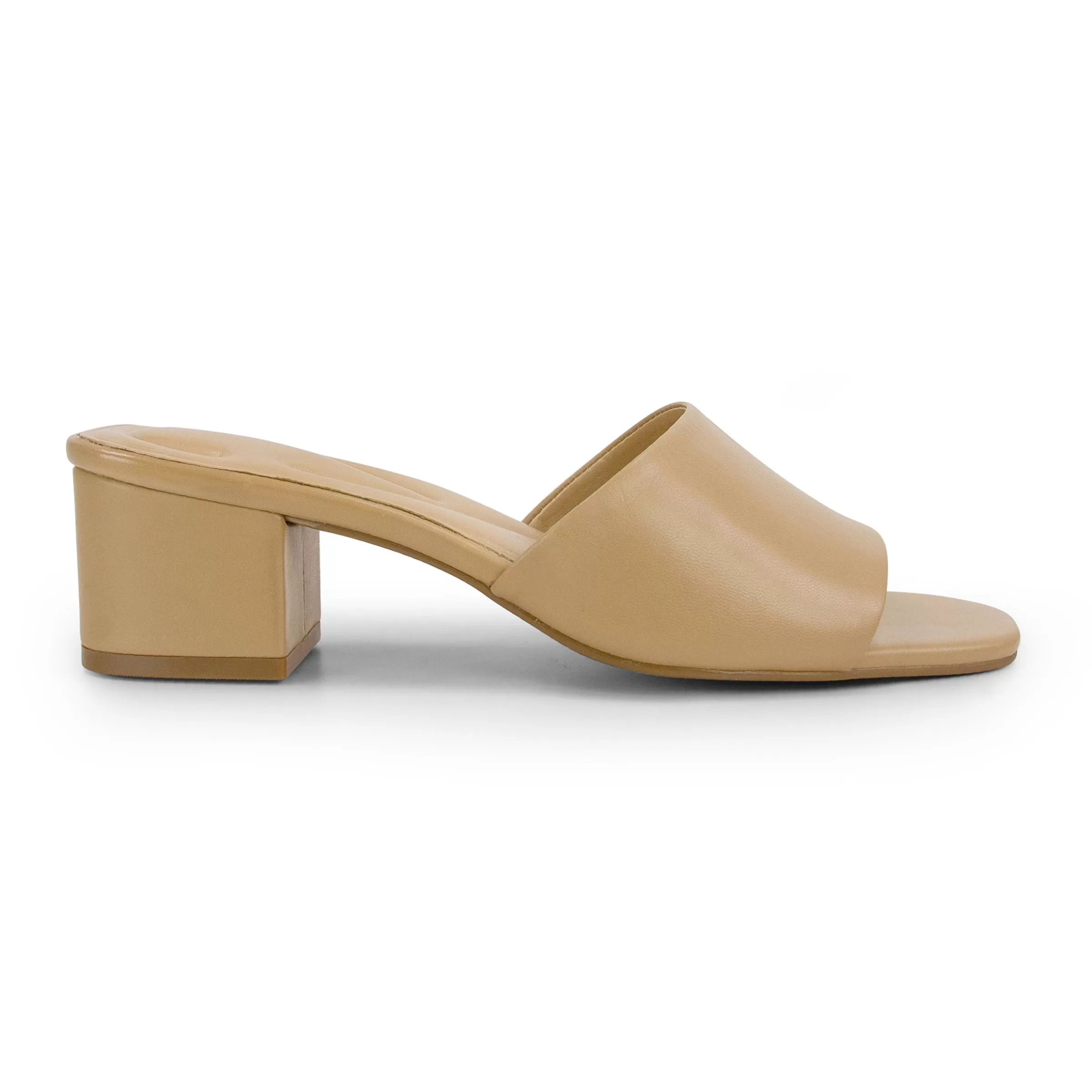 Dress | Sandals-Easy Spirit Fiora Block Heel Slide Sandals Nude Leather