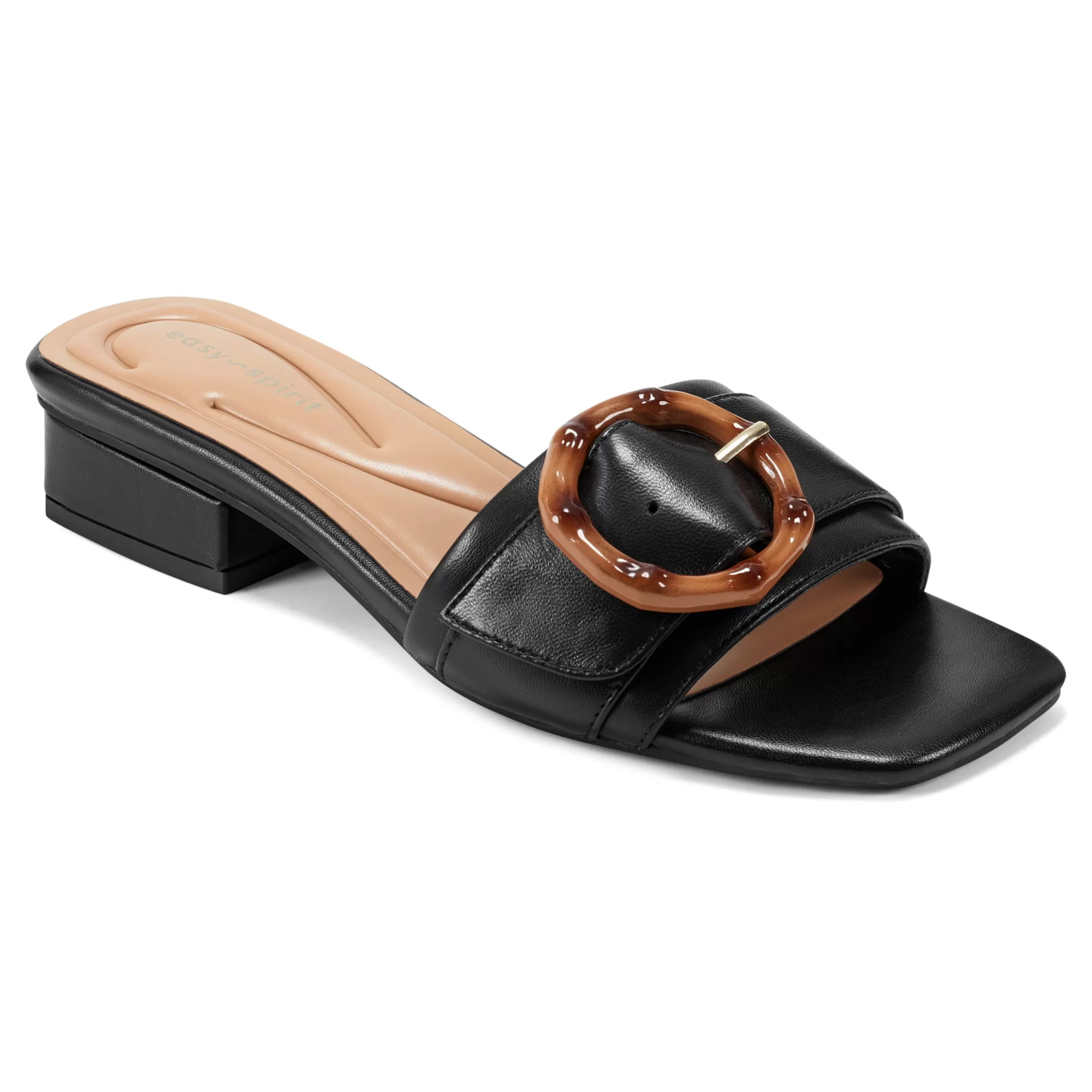 Casual | Sandals-Easy Spirit Gatlin Slide Sandals Black Leather