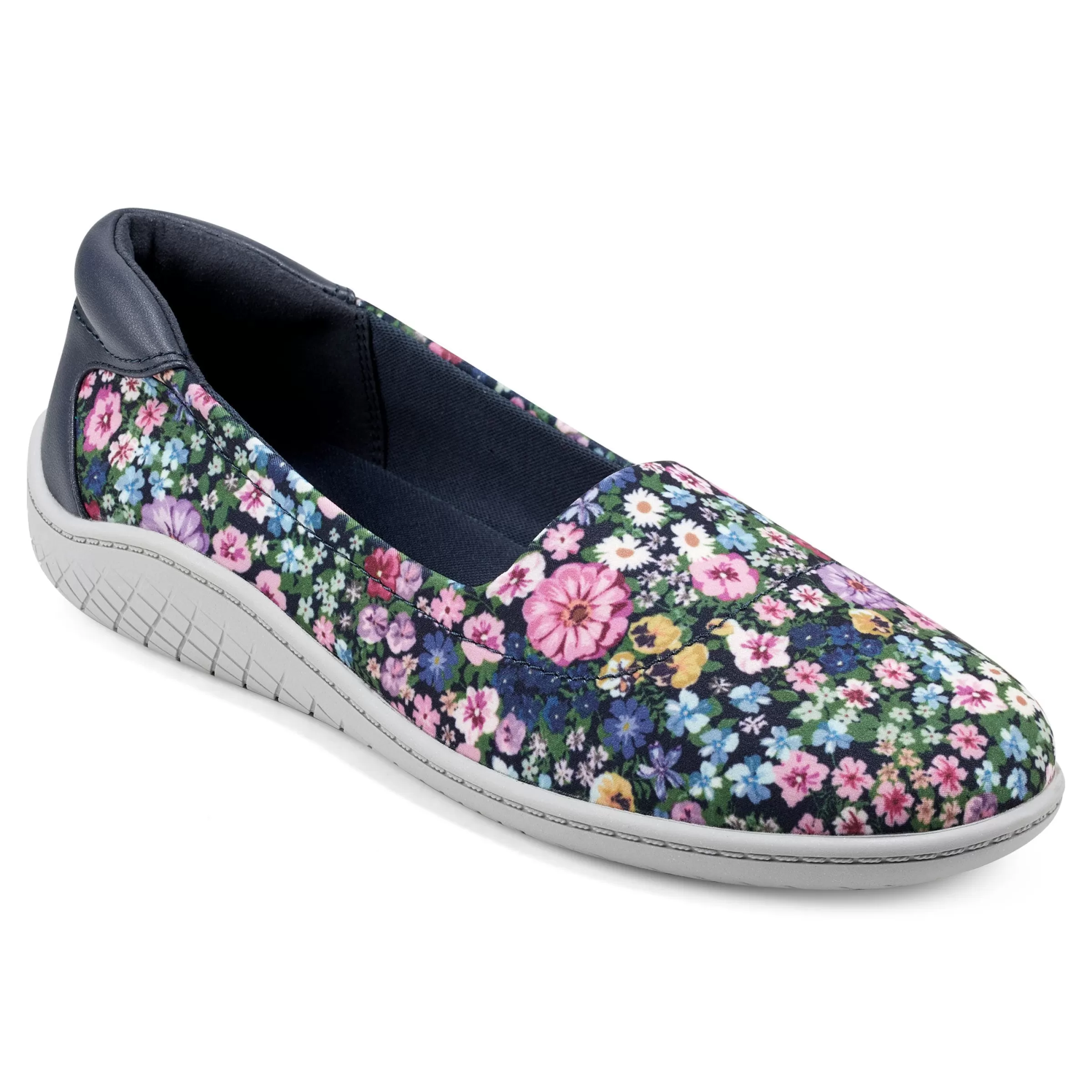 Flats | Flats-Easy Spirit Gift Slip On Flats Navy Floral Print