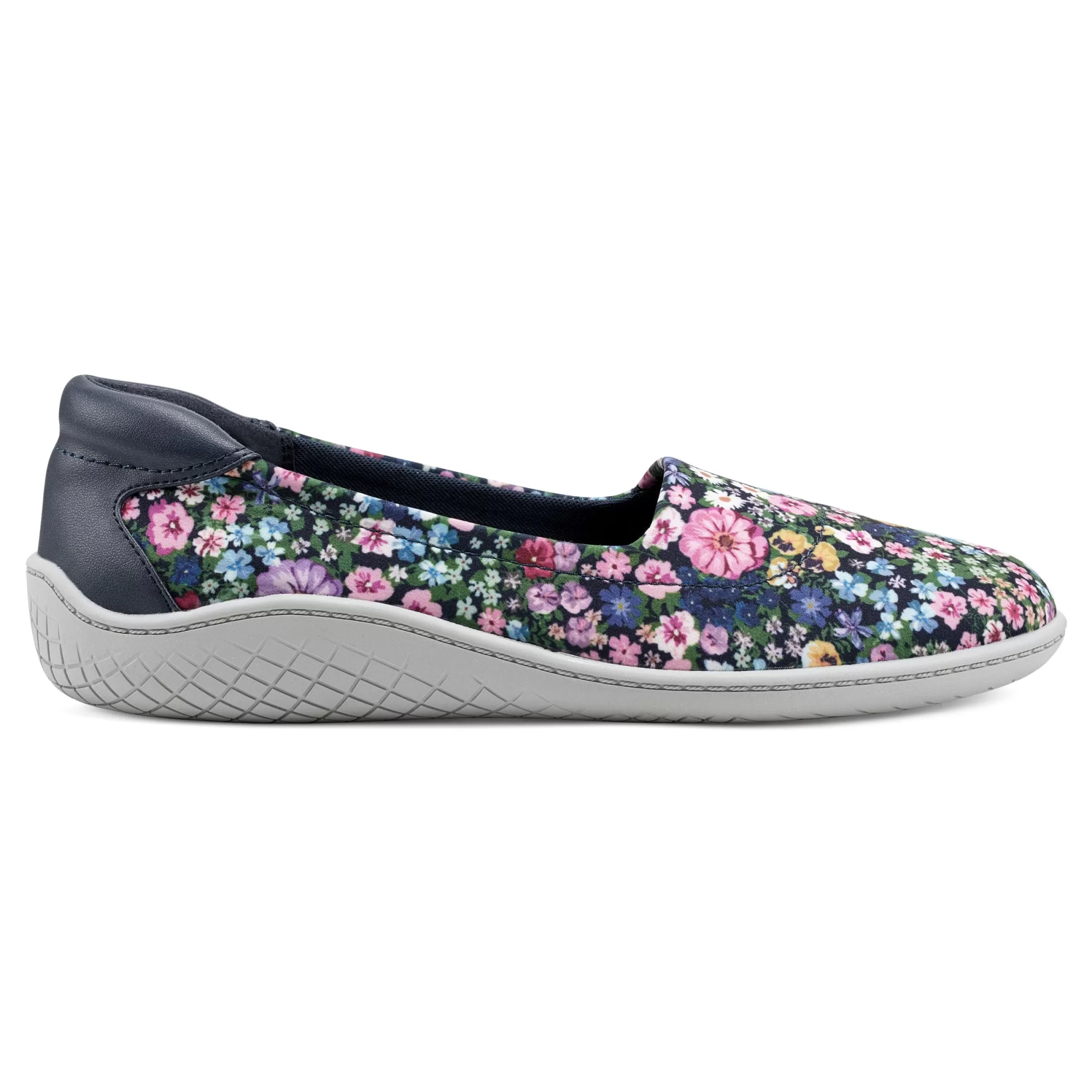 Flats | Flats-Easy Spirit Gift Slip On Flats Navy Floral Print