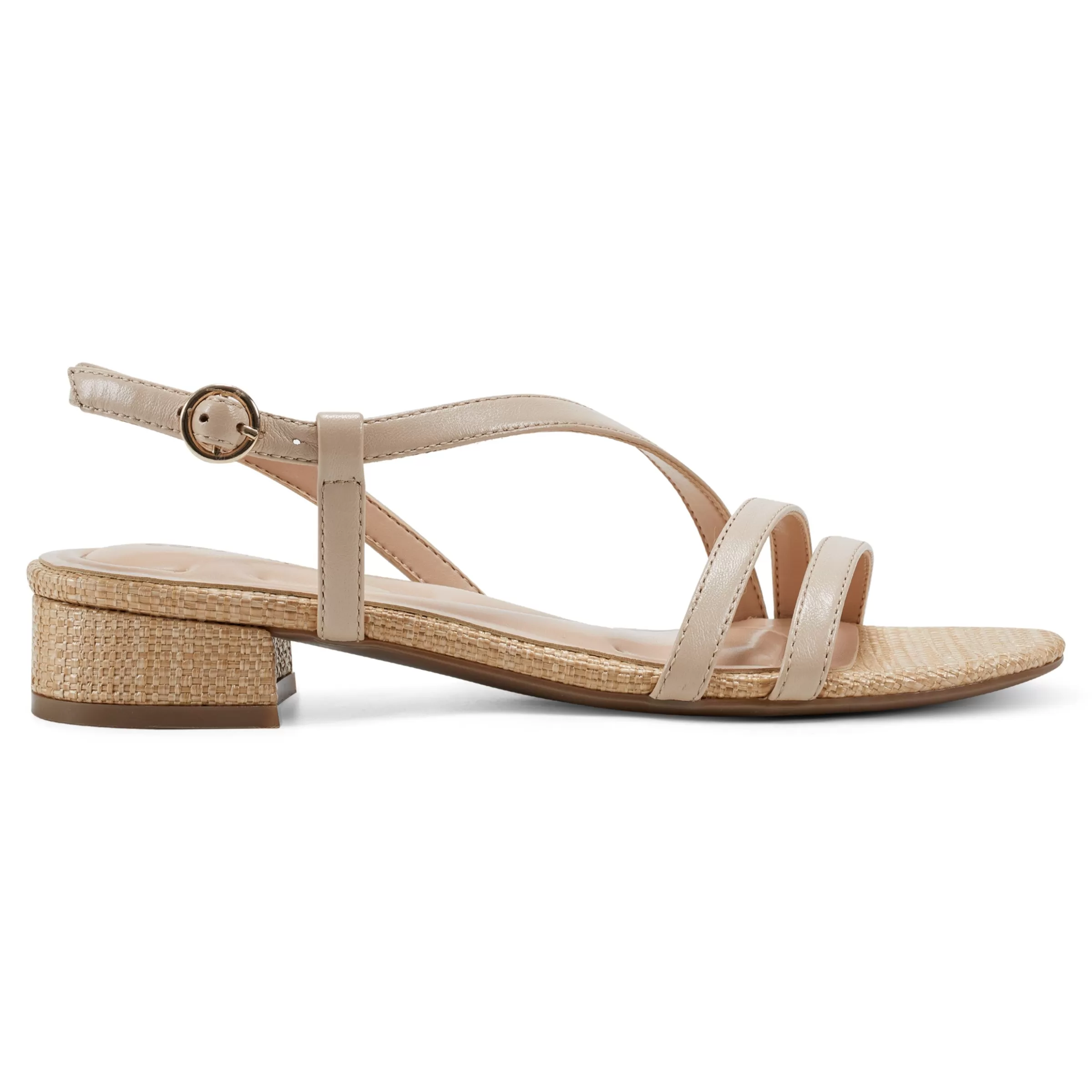 eFlex | eFlex-Easy Spirit Glenni Block Heel Sandals Natural Raffia