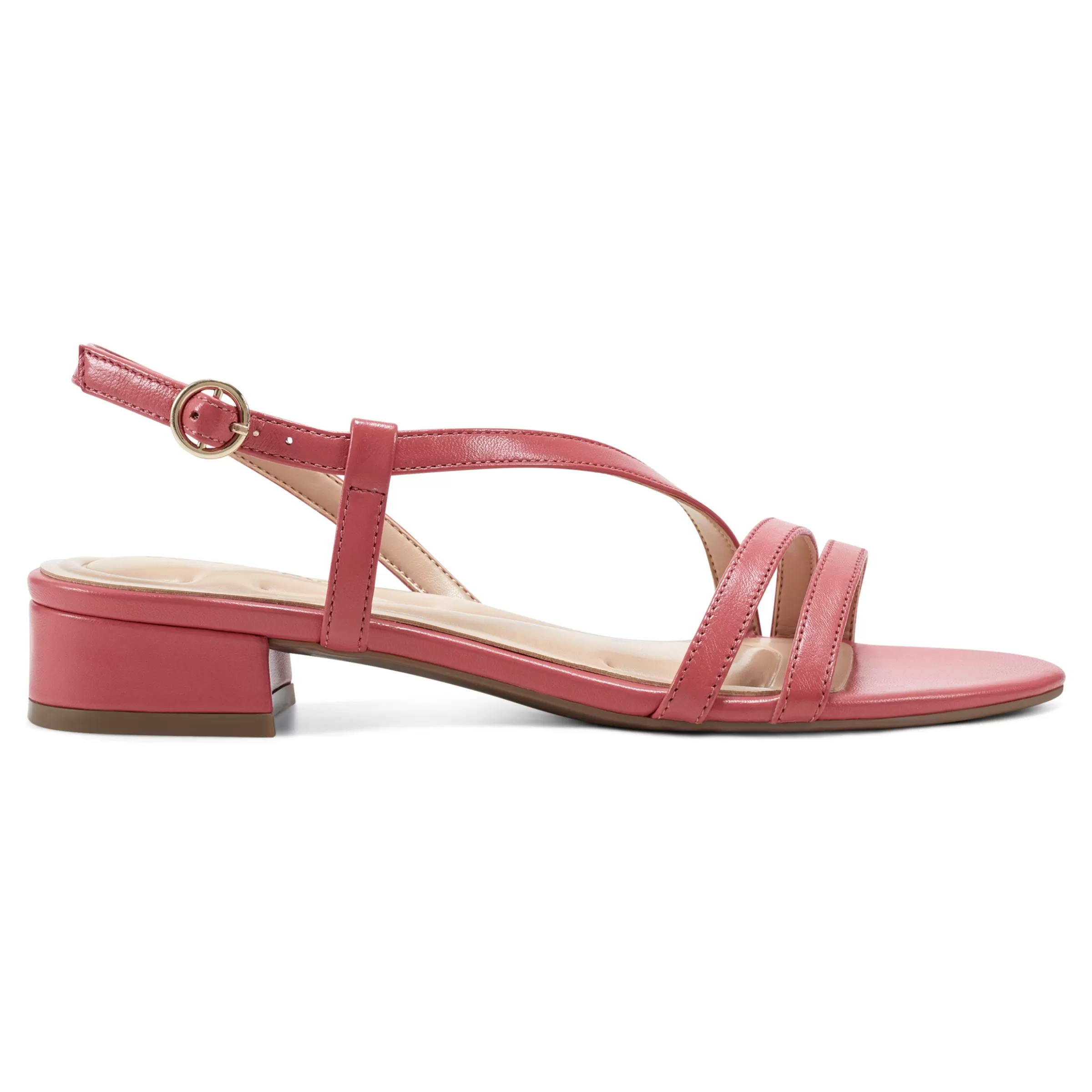 eFlex | eFlex-Easy Spirit Glenni Block Heel Sandals Medium Pink Leather