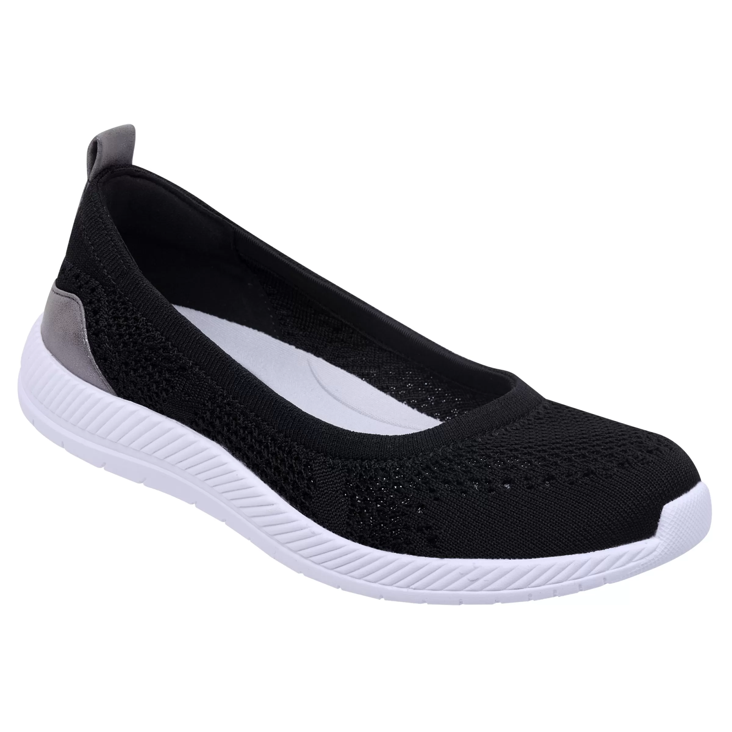 Glitz Walking Shoes | Slip Ons-Easy Spirit Glitz Walking Shoes Black Knit