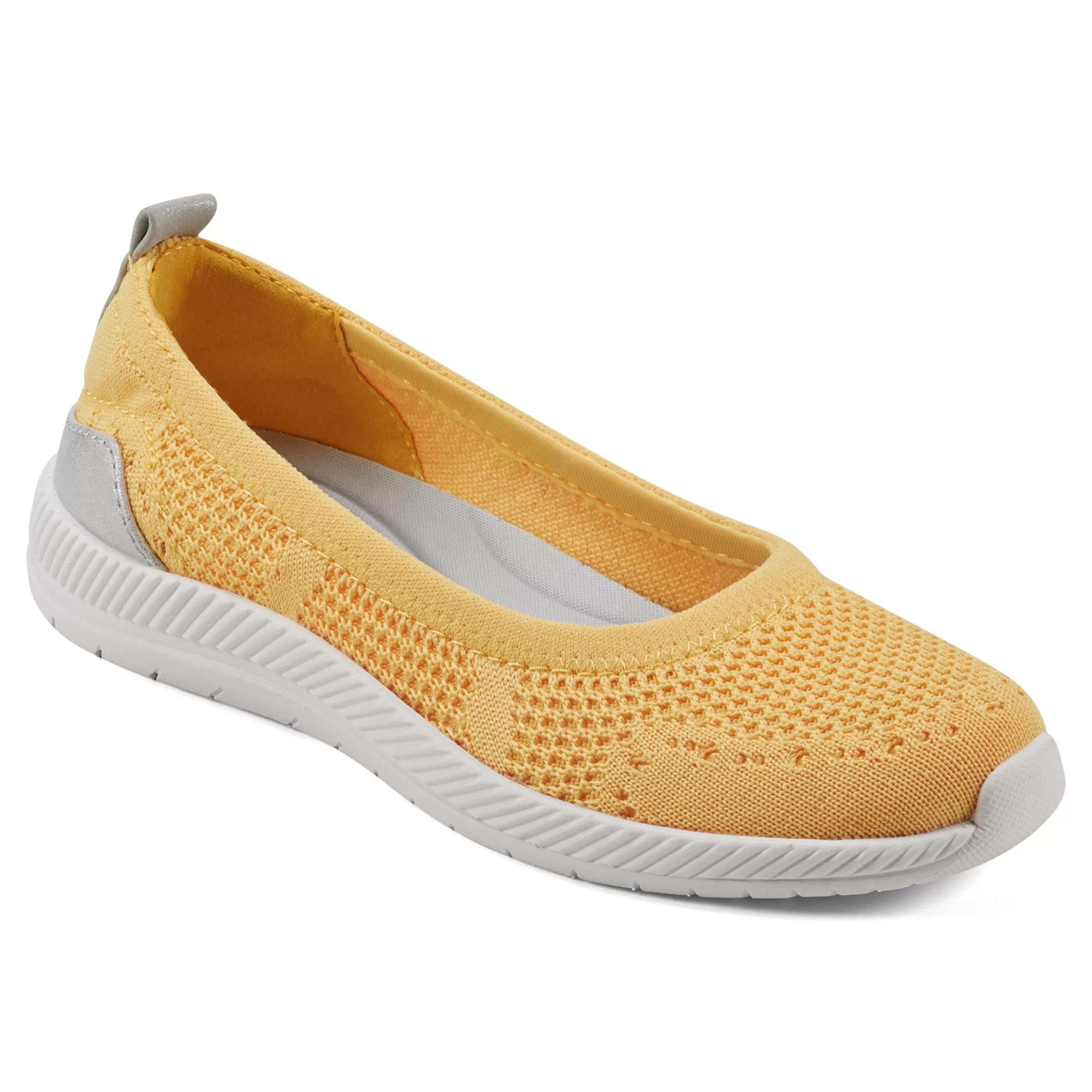 Glitz Walking Shoes | Slip Ons-Easy Spirit Glitz Walking Shoes Yellow Knit