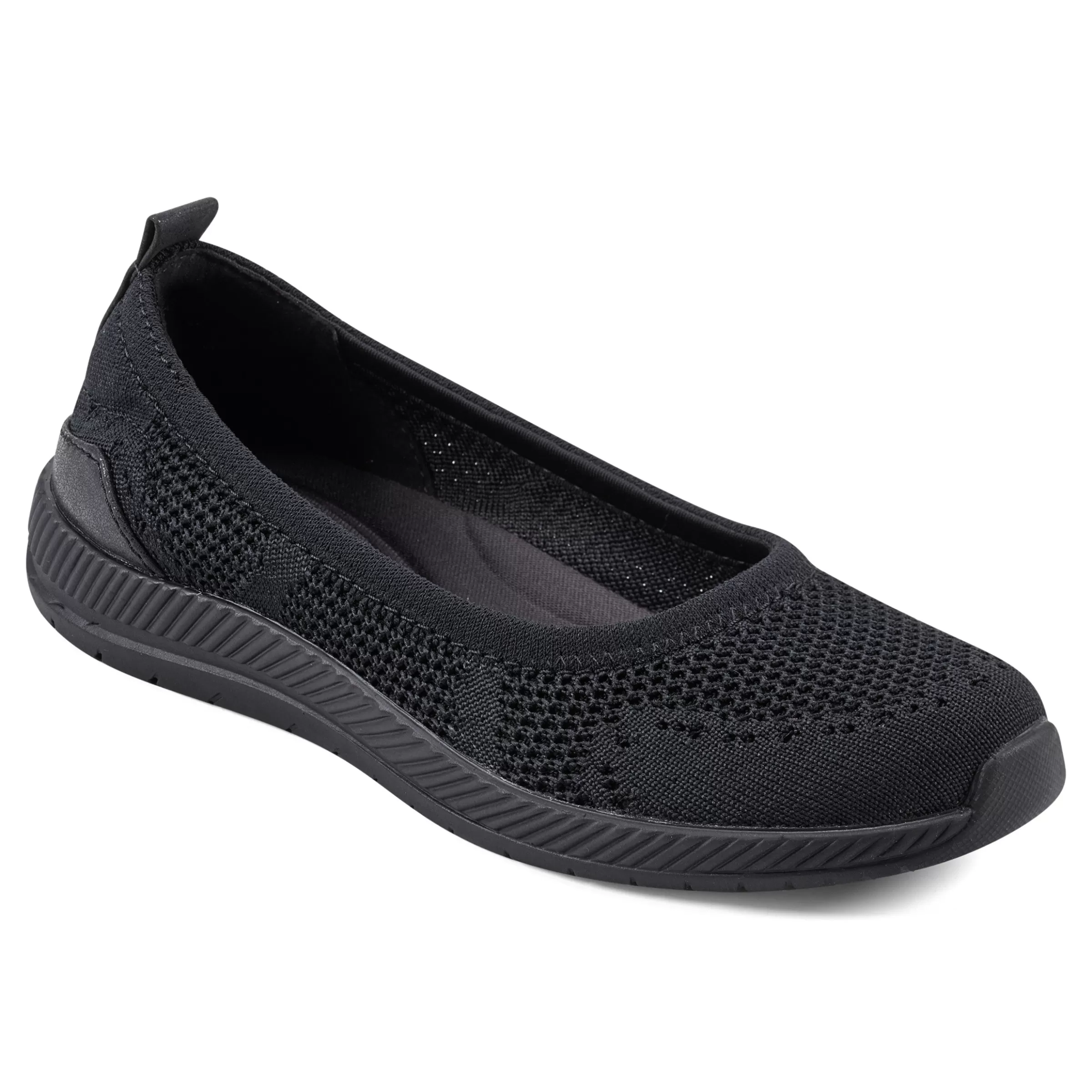 Glitz Walking Shoes | Slip Ons-Easy Spirit Glitz Walking Shoes Black Black Knit