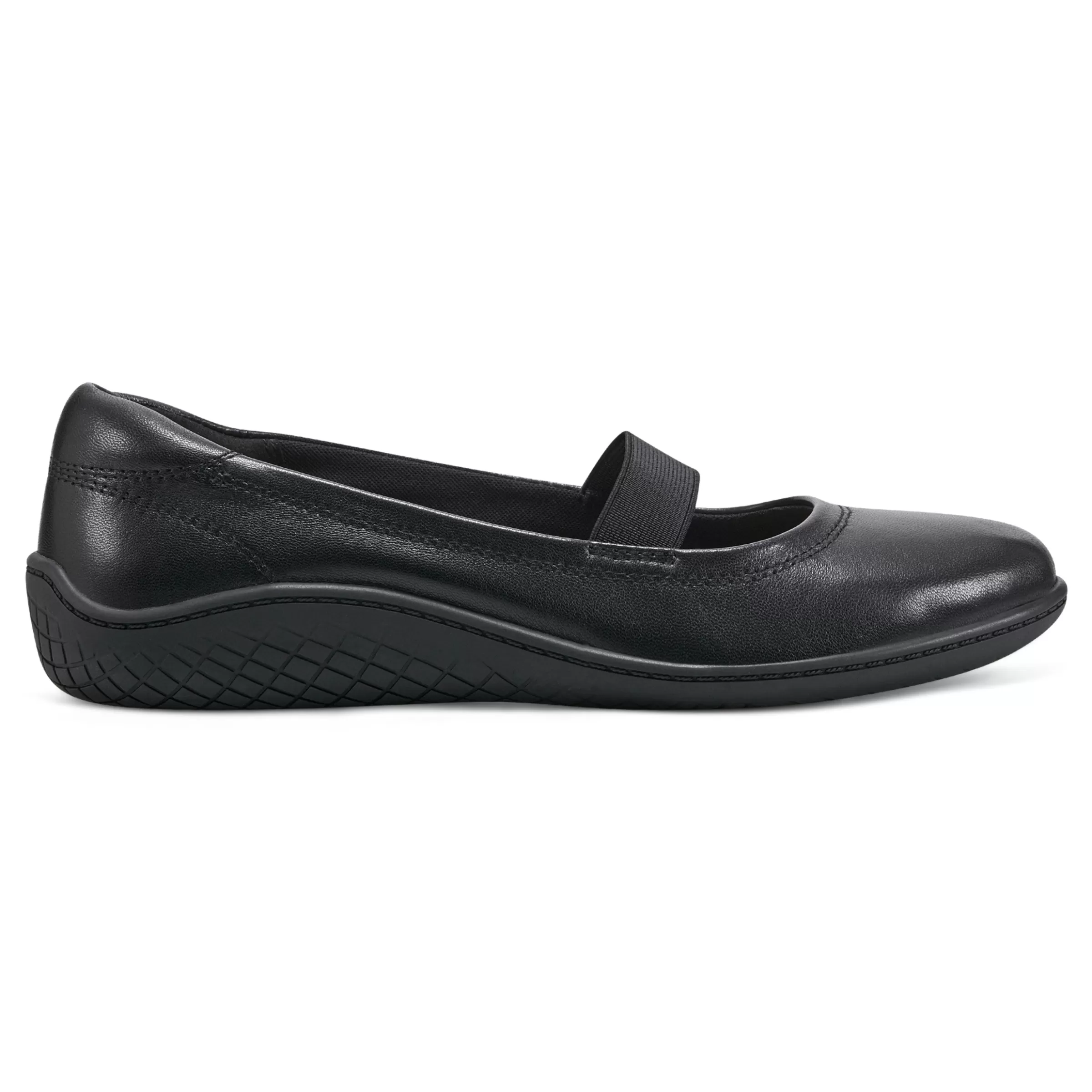 Golden Mark Jane Flats-Easy Spirit Golden Mary Jane Casual Ballet Flats Black Leather