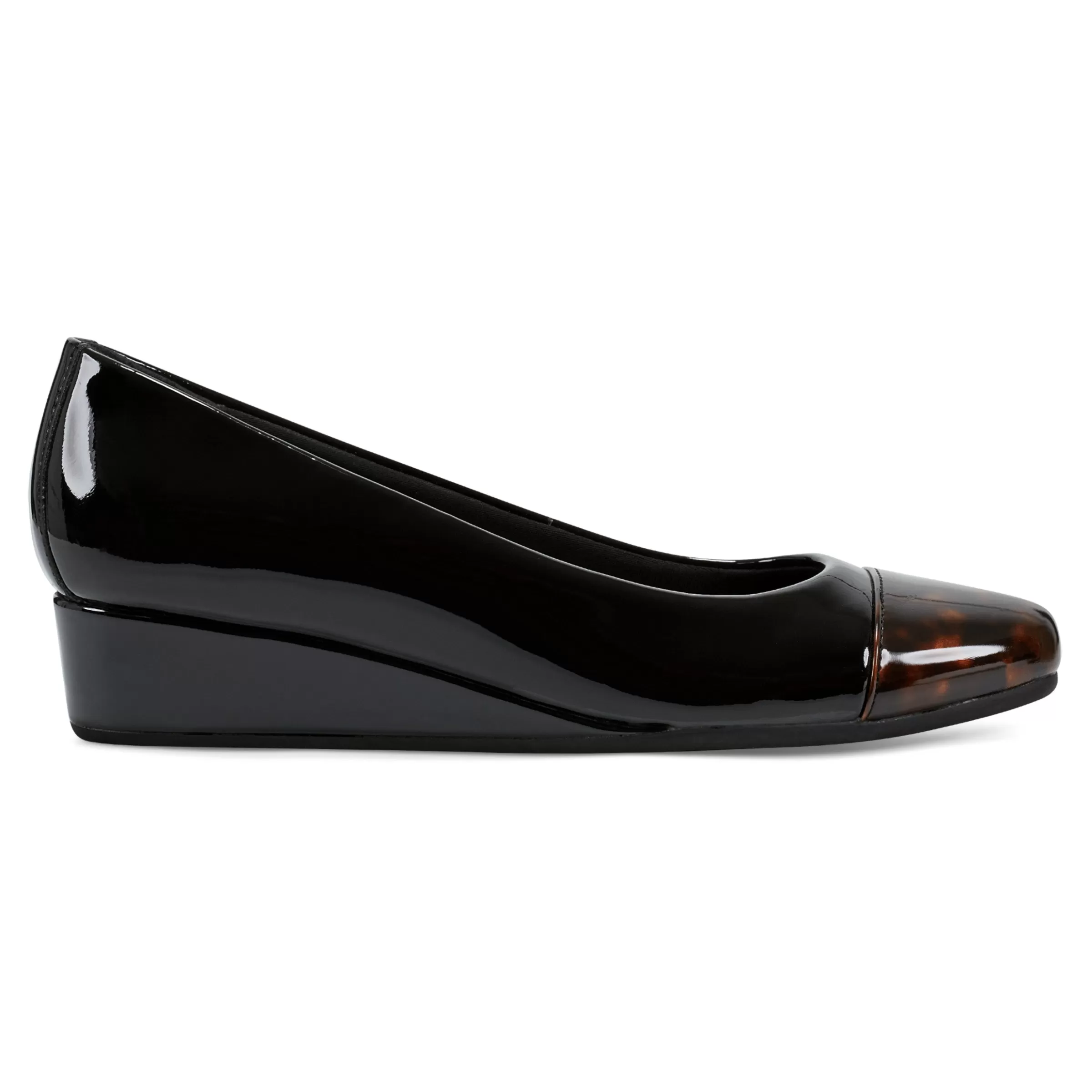 Gracey Wedge | Low Heels-Easy Spirit Gracey Wedge Heels Black/Tortoise