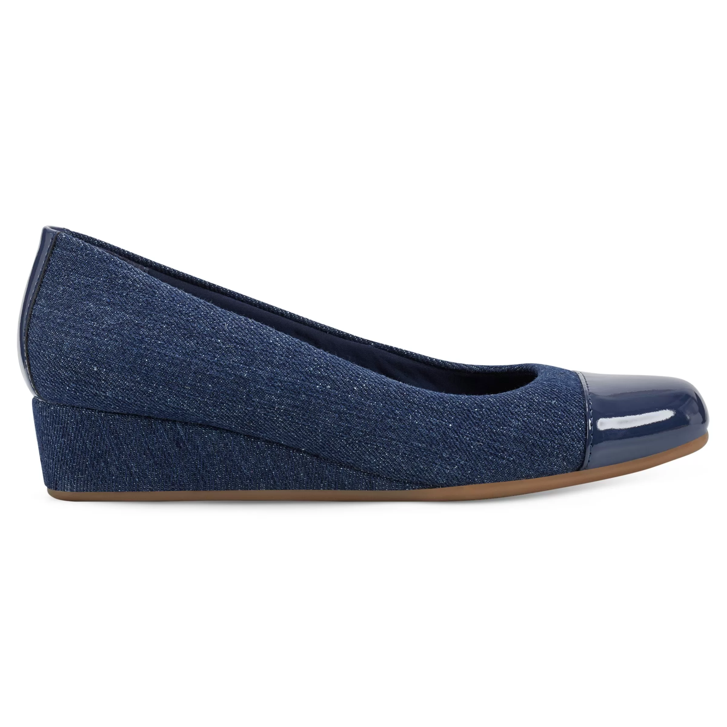 Gracey Wedge | Low Heels-Easy Spirit Gracey Wedge Heels Dark Denim