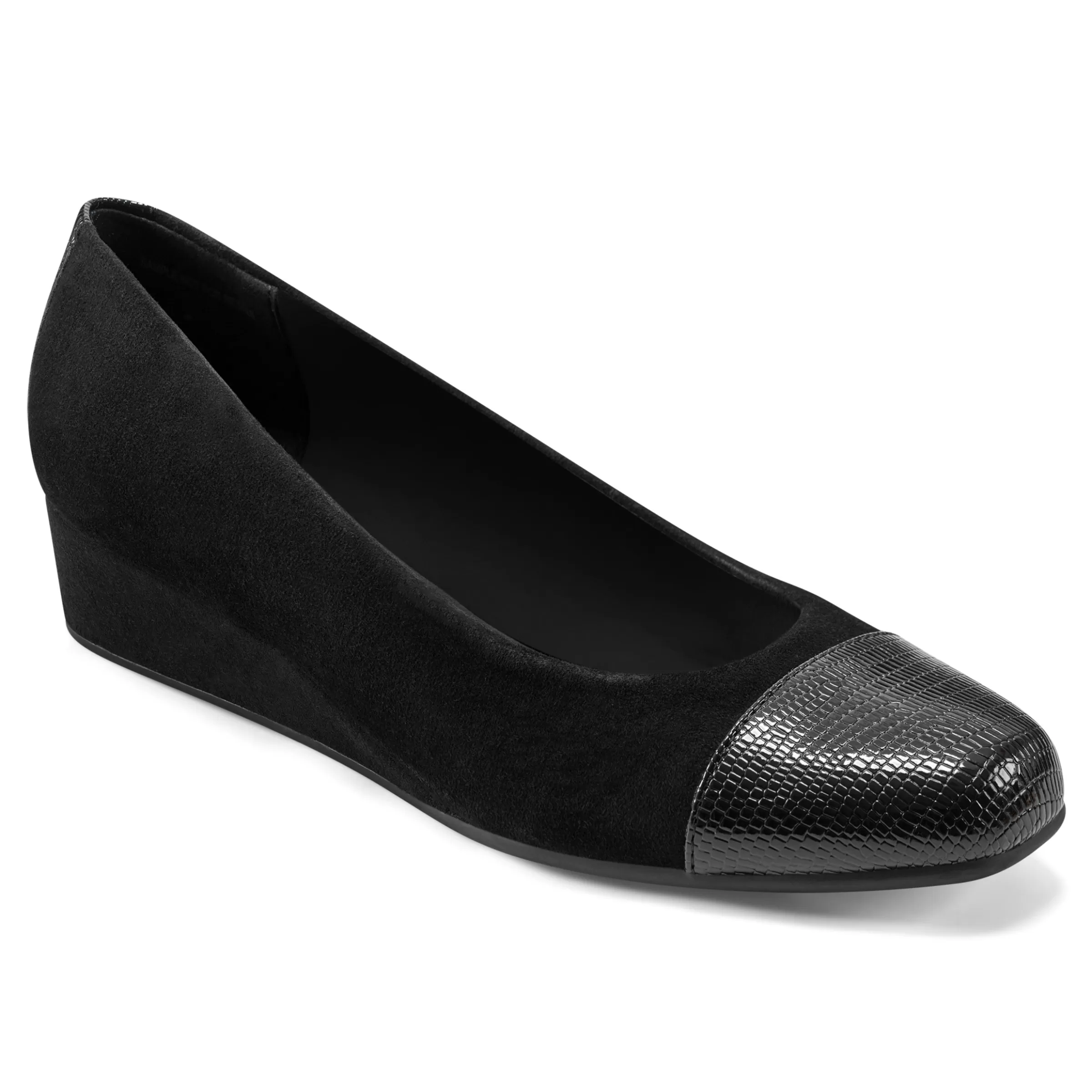 Low Heels | Gracey Wedge-Easy Spirit Gracey Wedge Heels Black Suede