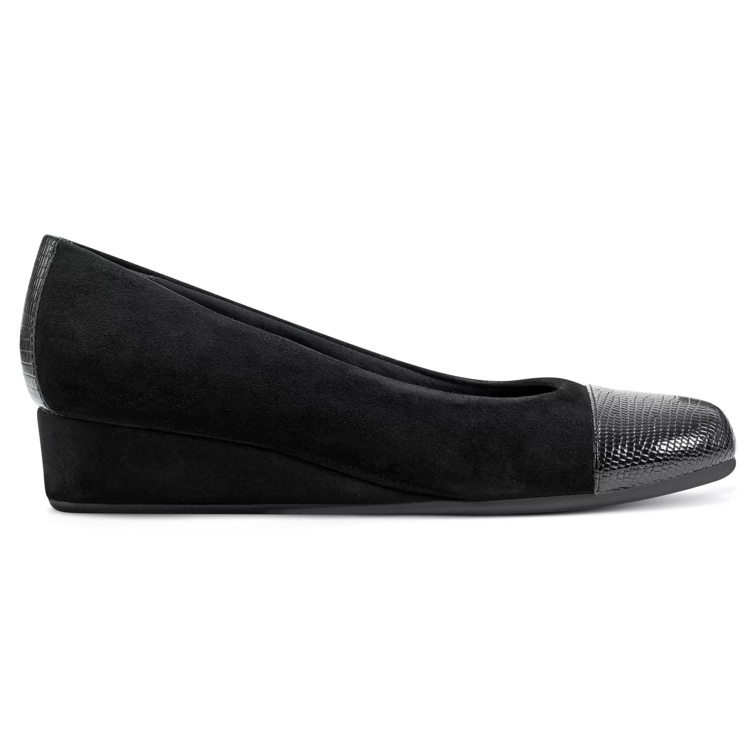 Low Heels | Gracey Wedge-Easy Spirit Gracey Wedge Heels Black Suede